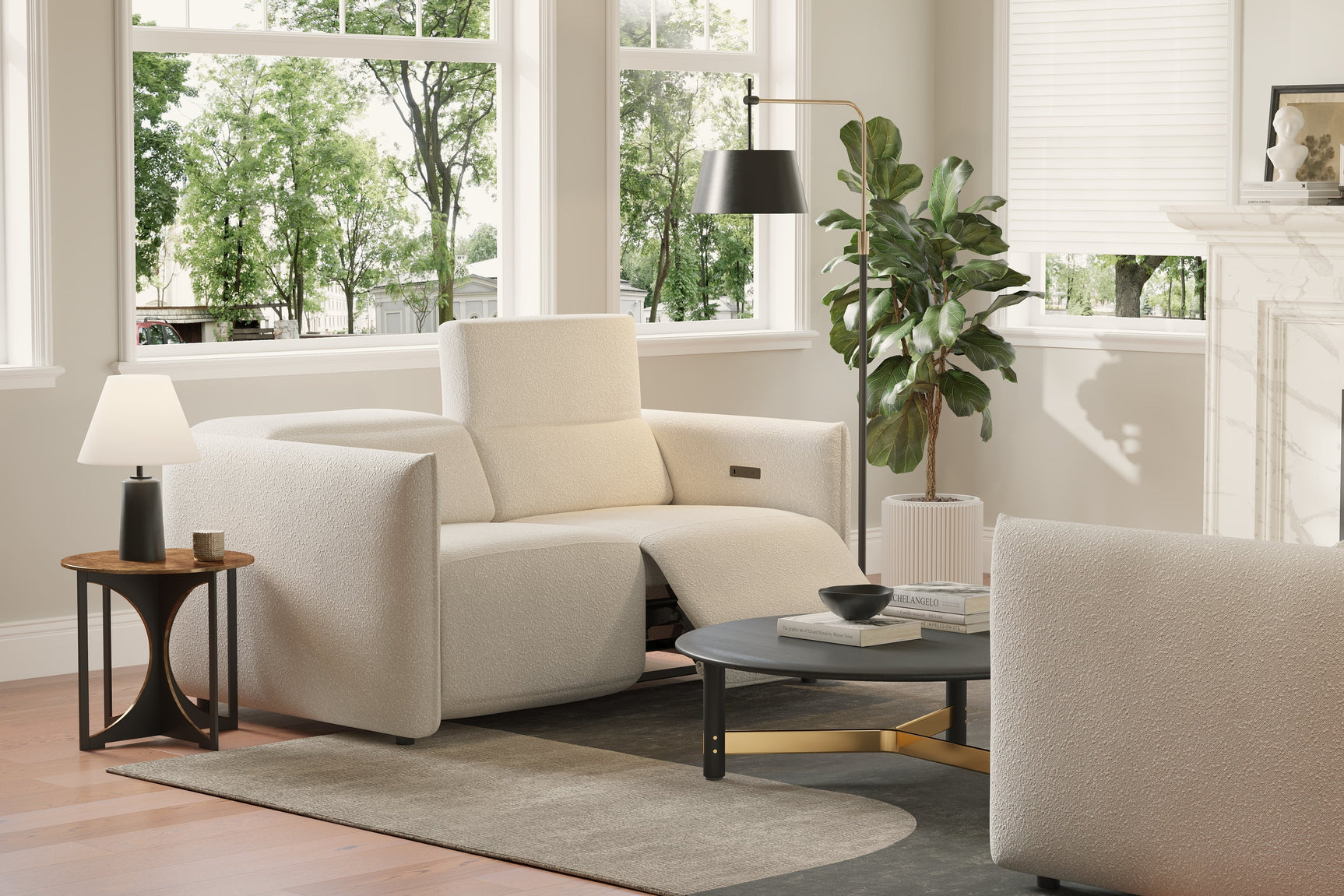 Alexandra Boucle Recliner Sofa