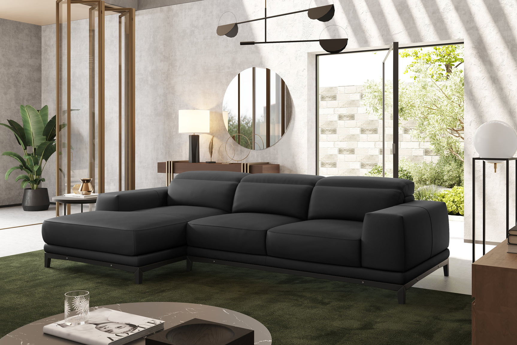 Valletta Leather Sectional Sofa