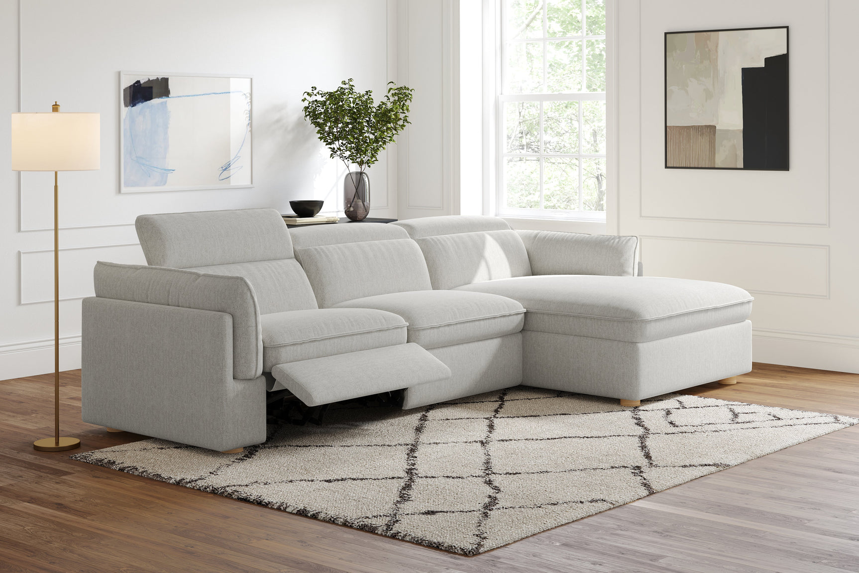 Fernanda Fabric Recliner Sectional Sofa