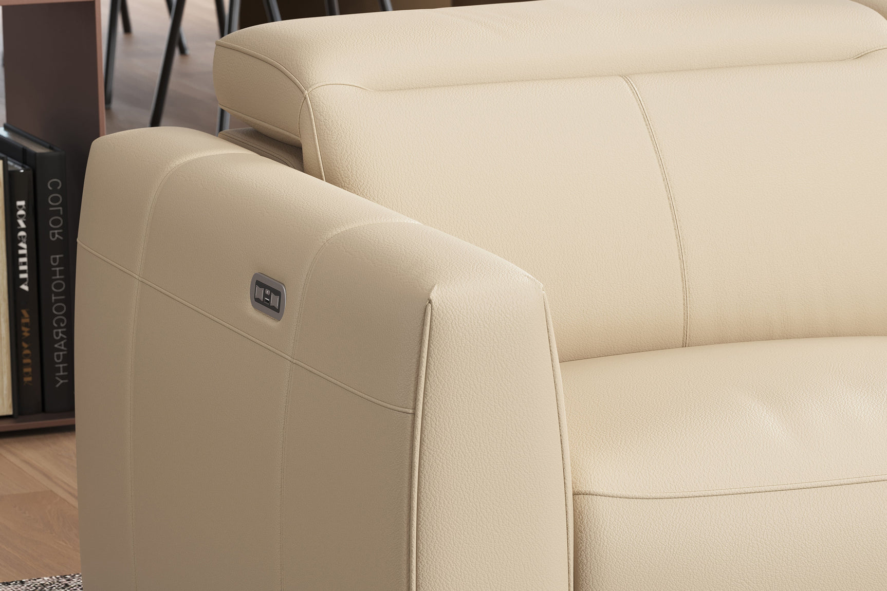 Carmen Leather Dual Recliner Sofa with Console