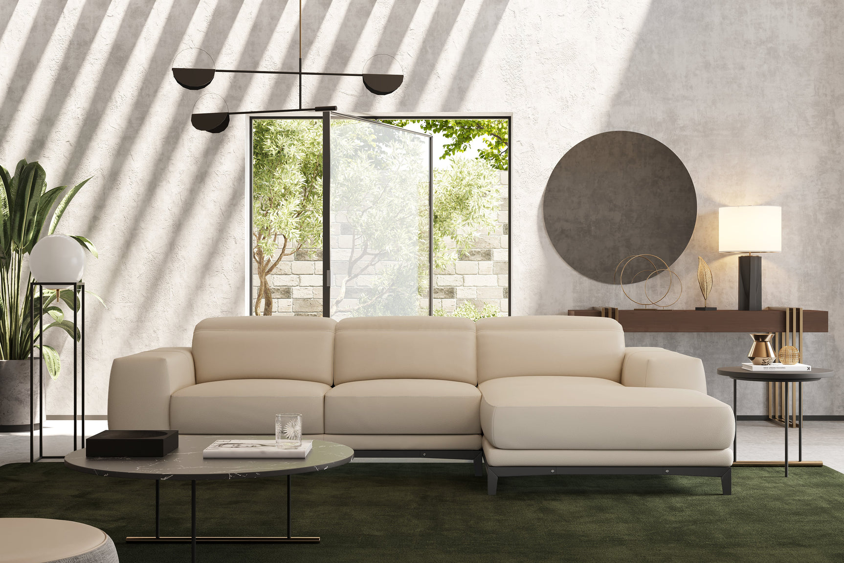 Valletta Leather Sectional Sofa