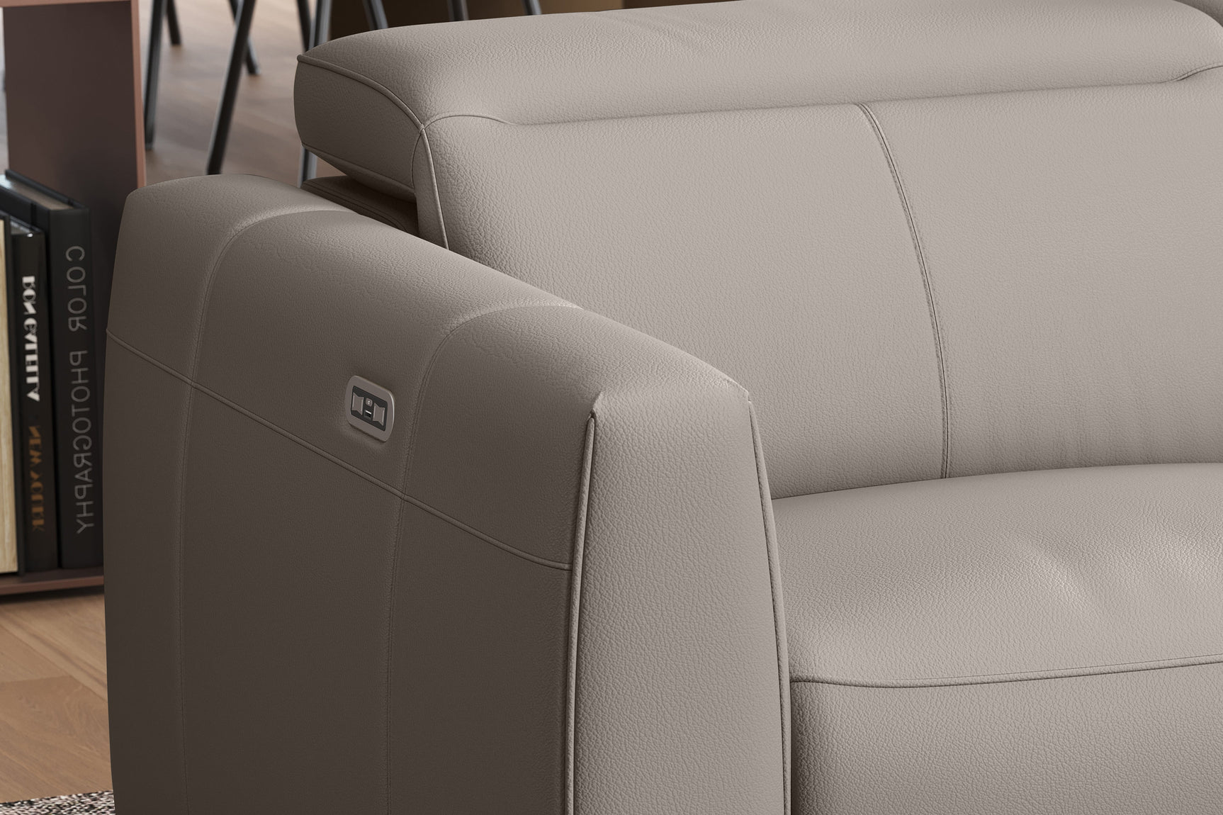 Carmen Leather Dual Recliner Sofa with Console