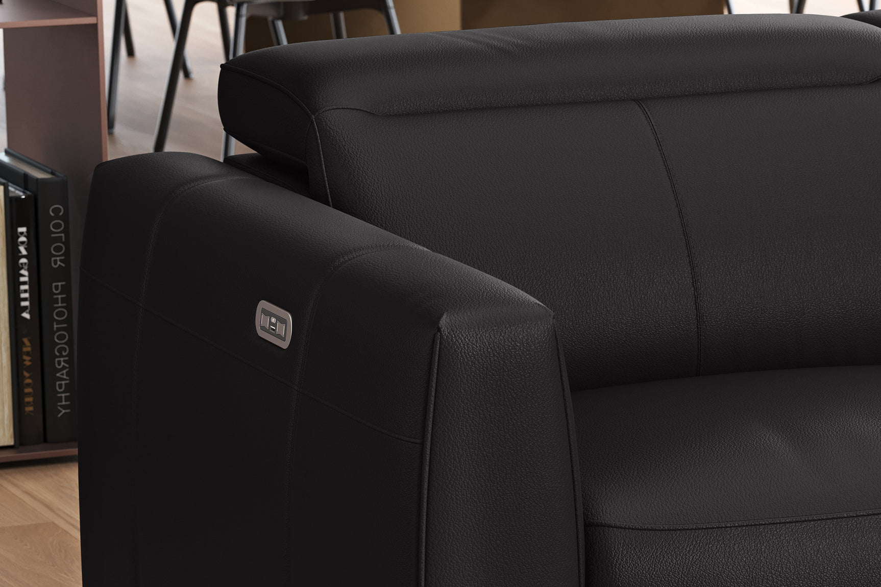 Carmen Leather Dual Recliner Sofa with Console