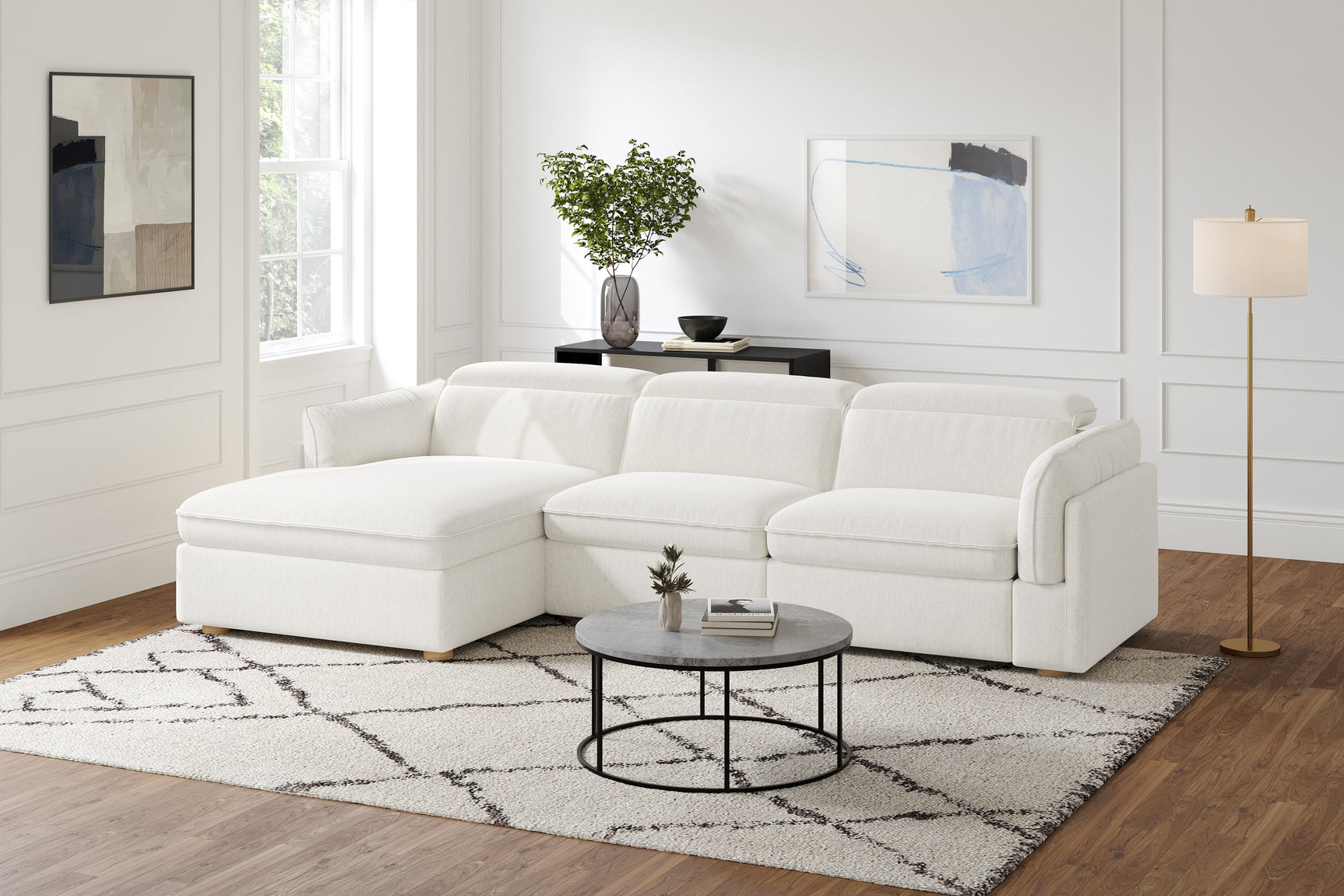 Fernanda Fabric Recliner Sectional Sofa
