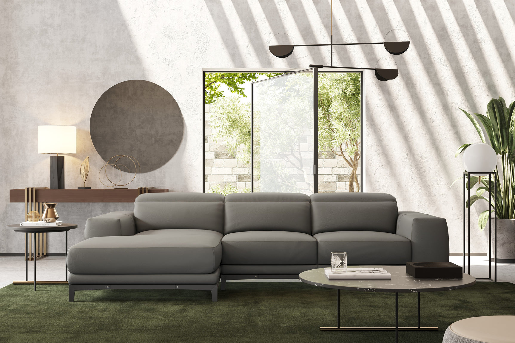 Valletta Leather Sectional Sofa