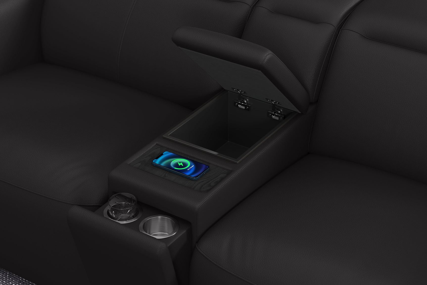 Carmen Leather Dual Recliner Sofa with Console