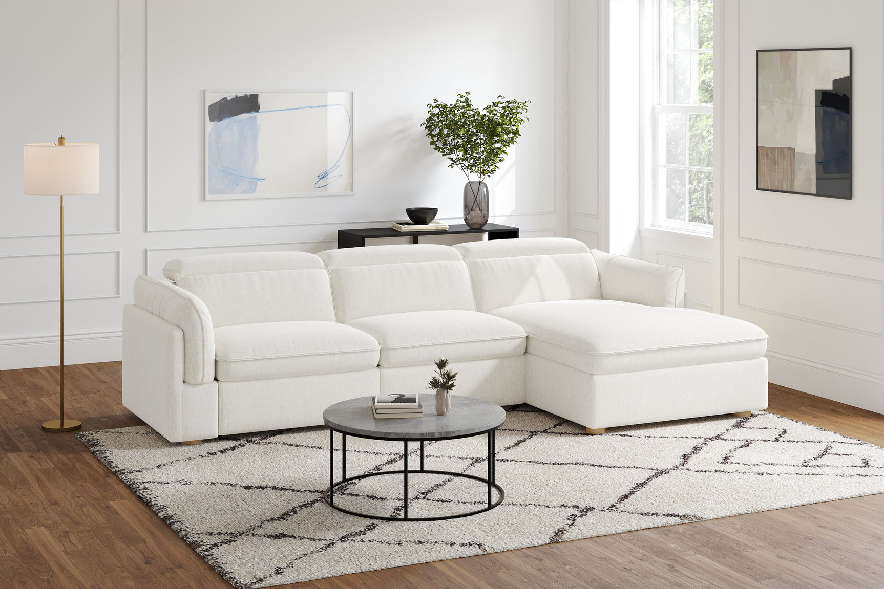 Fernanda Fabric Recliner Sectional Sofa