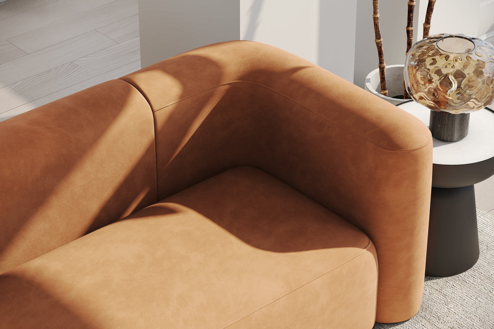 Jordyn Velvet Fabric Sofa