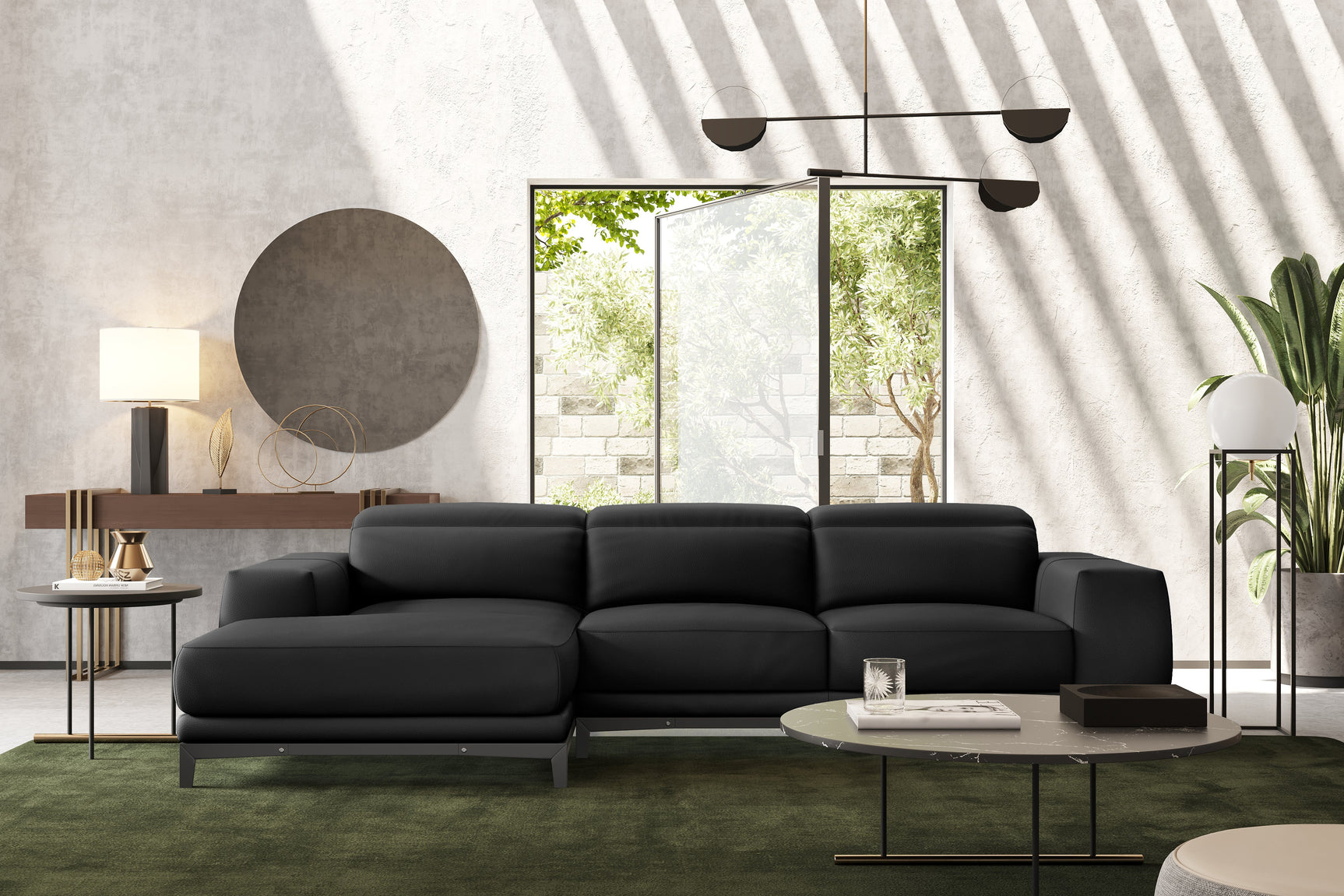 Valletta Leather Sectional Sofa