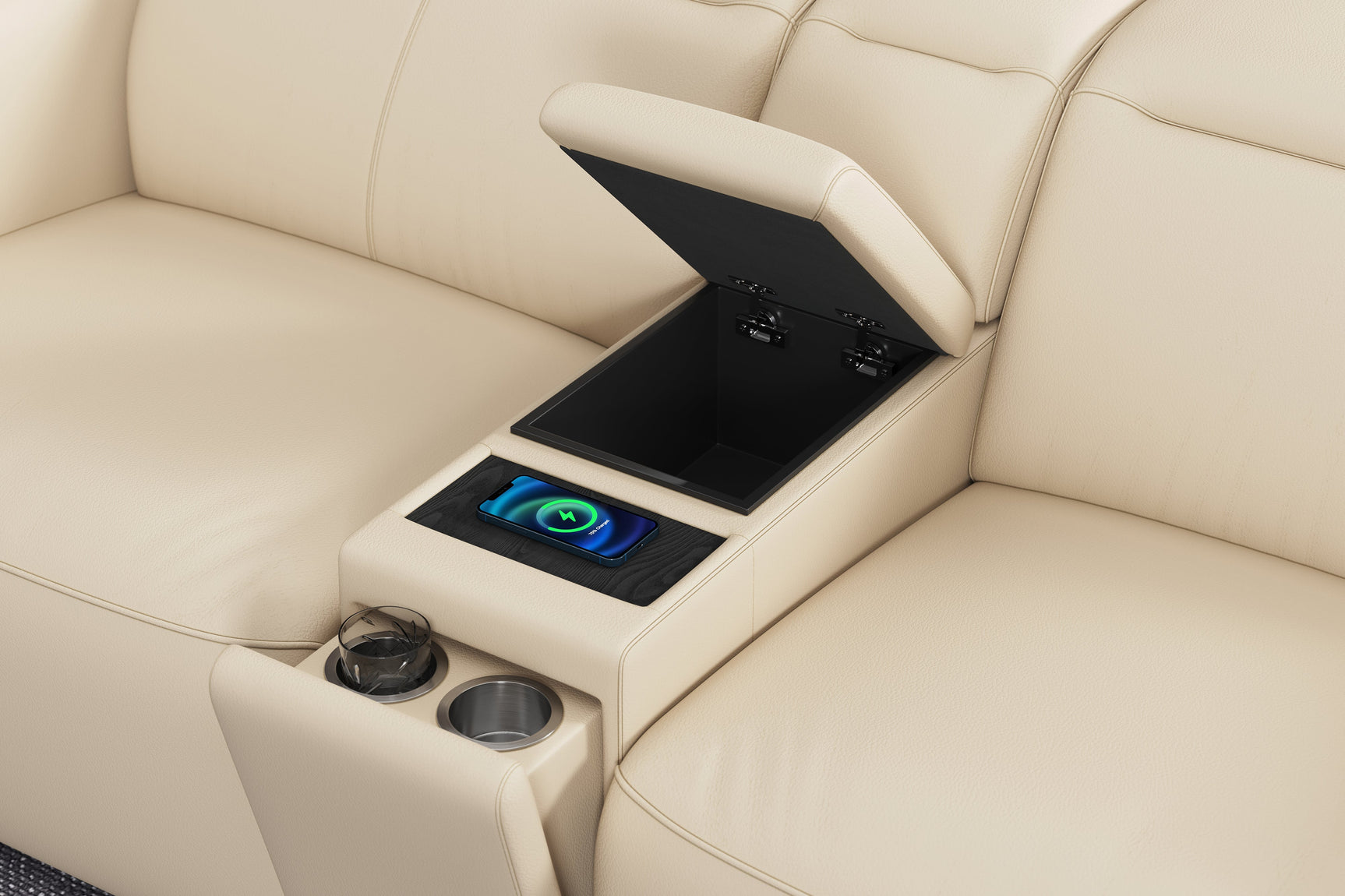 Carmen Leather Dual Recliner Sofa with Console