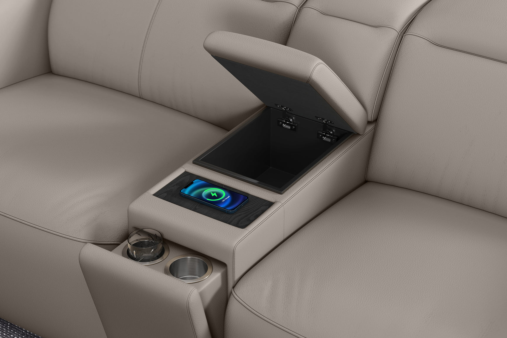 Carmen Leather Dual Recliner Sofa with Console