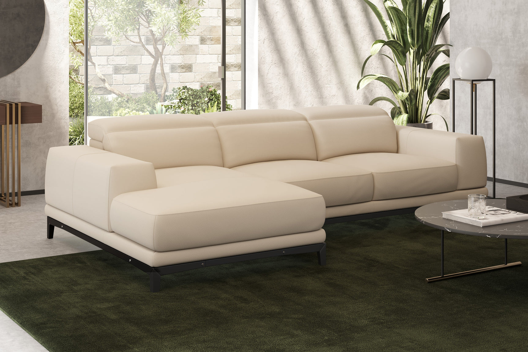 Valletta Leather Sectional Sofa