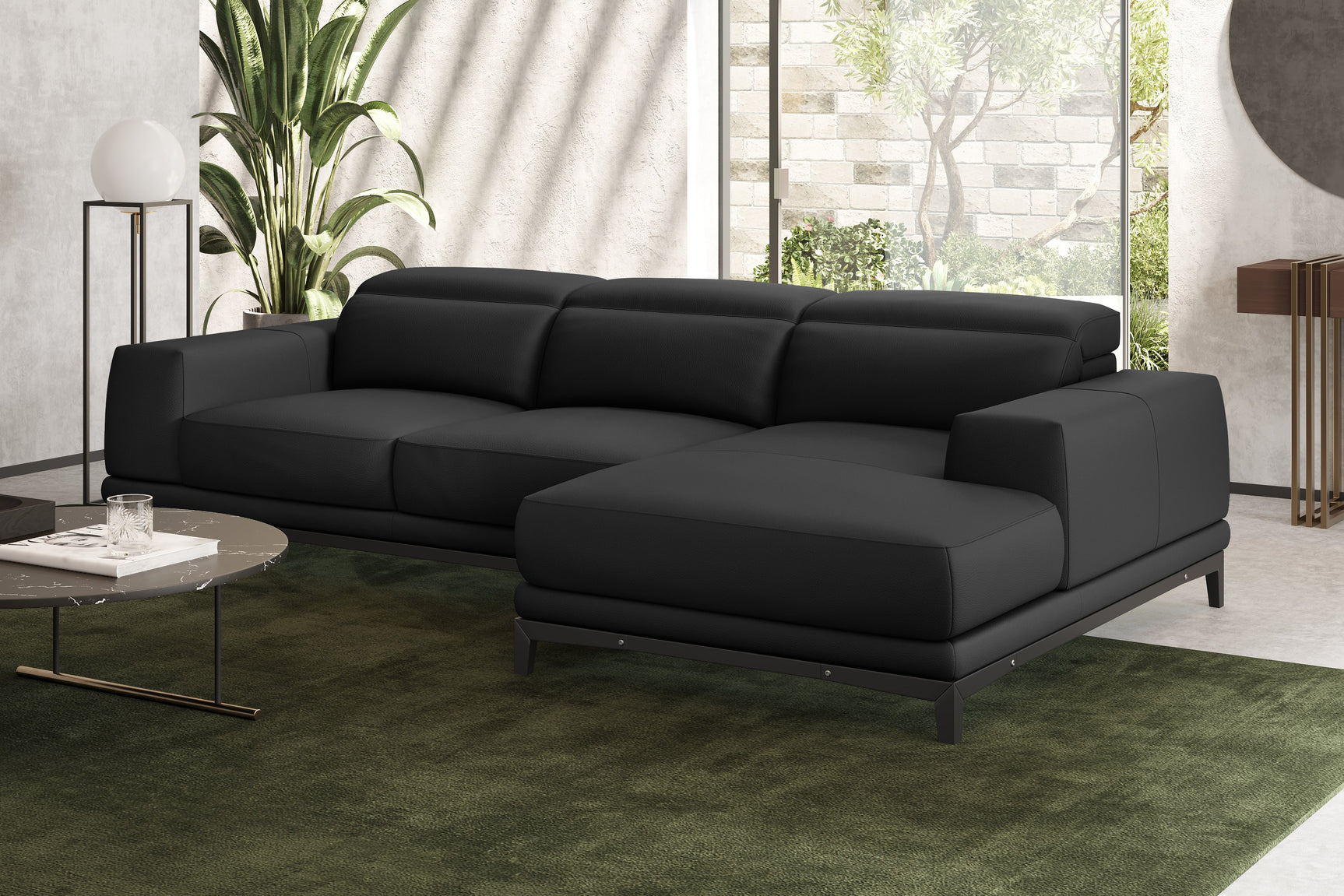 Valletta Leather Sectional Sofa