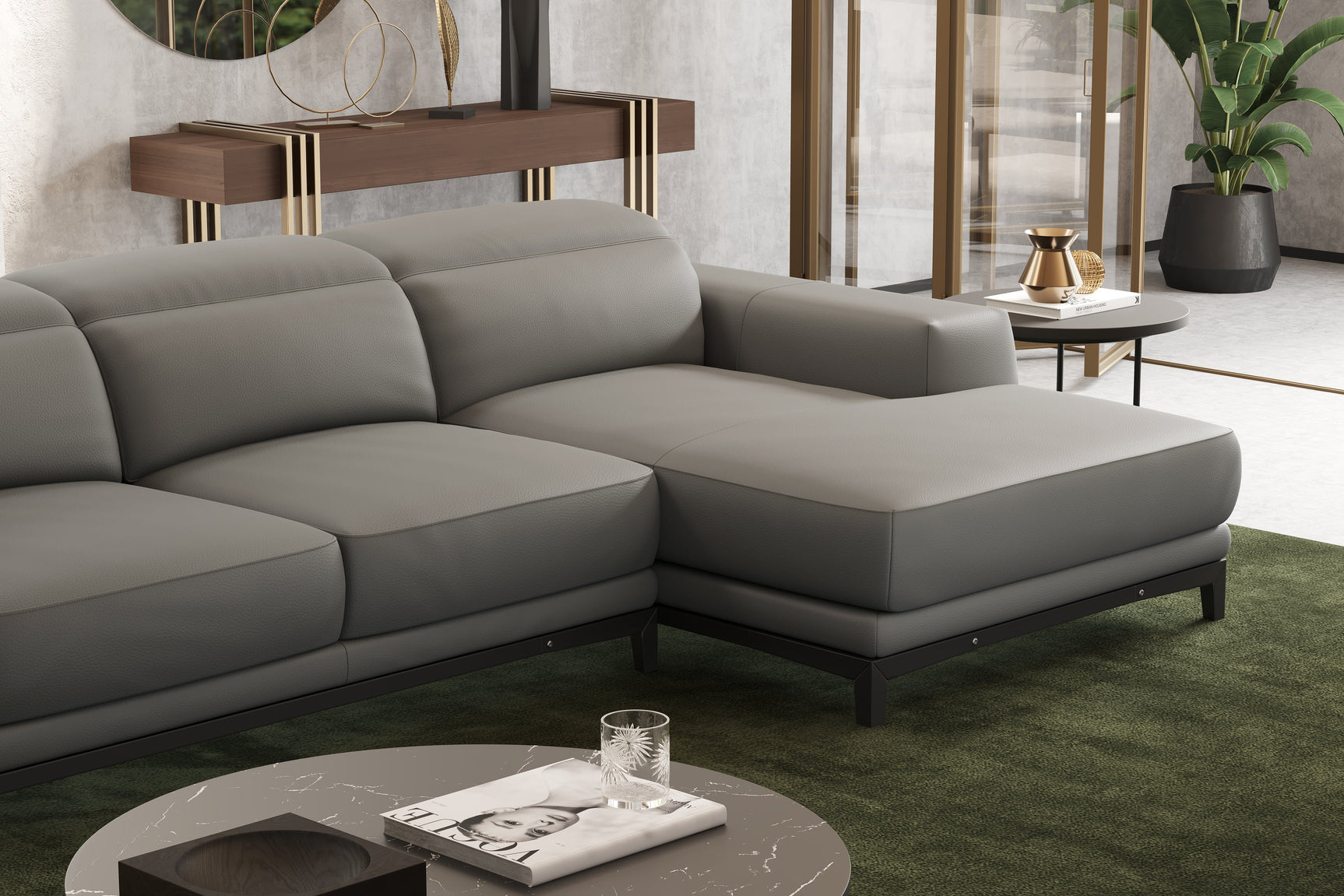 Valletta Leather Sectional Sofa