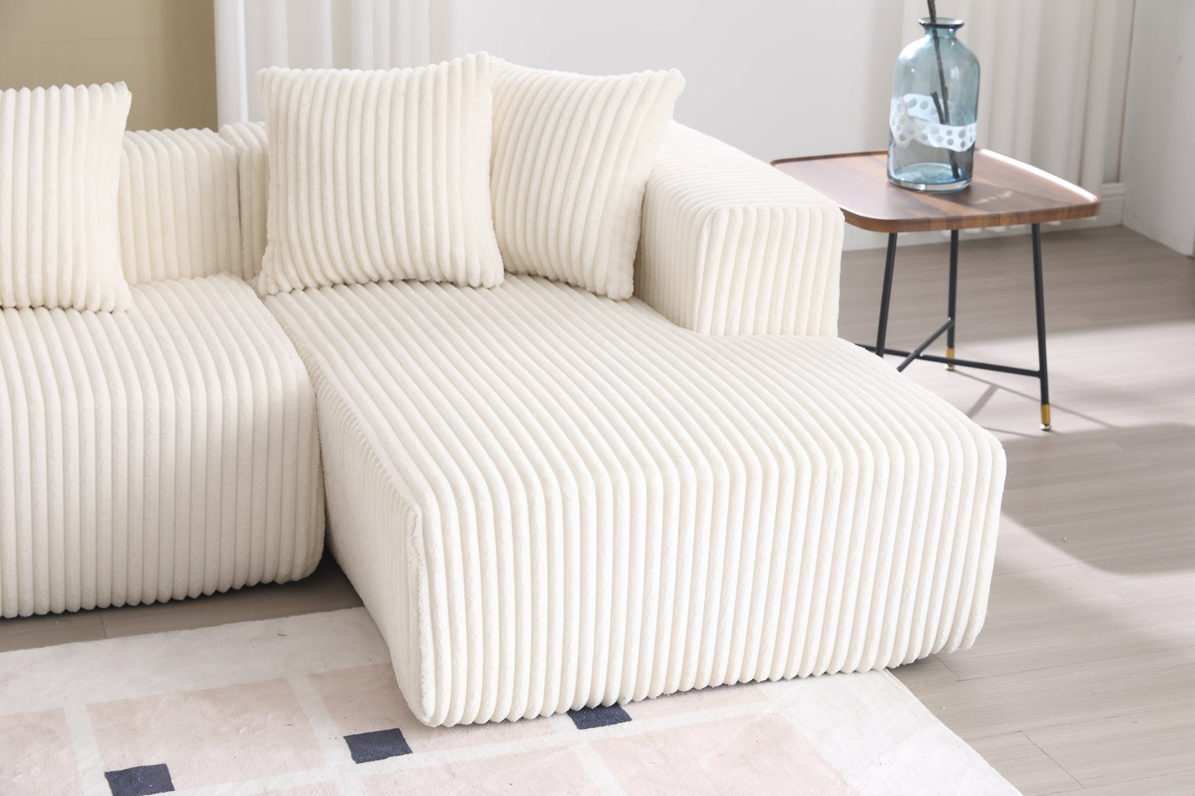 Alexus Corduroy Fabric Sectional Sofa