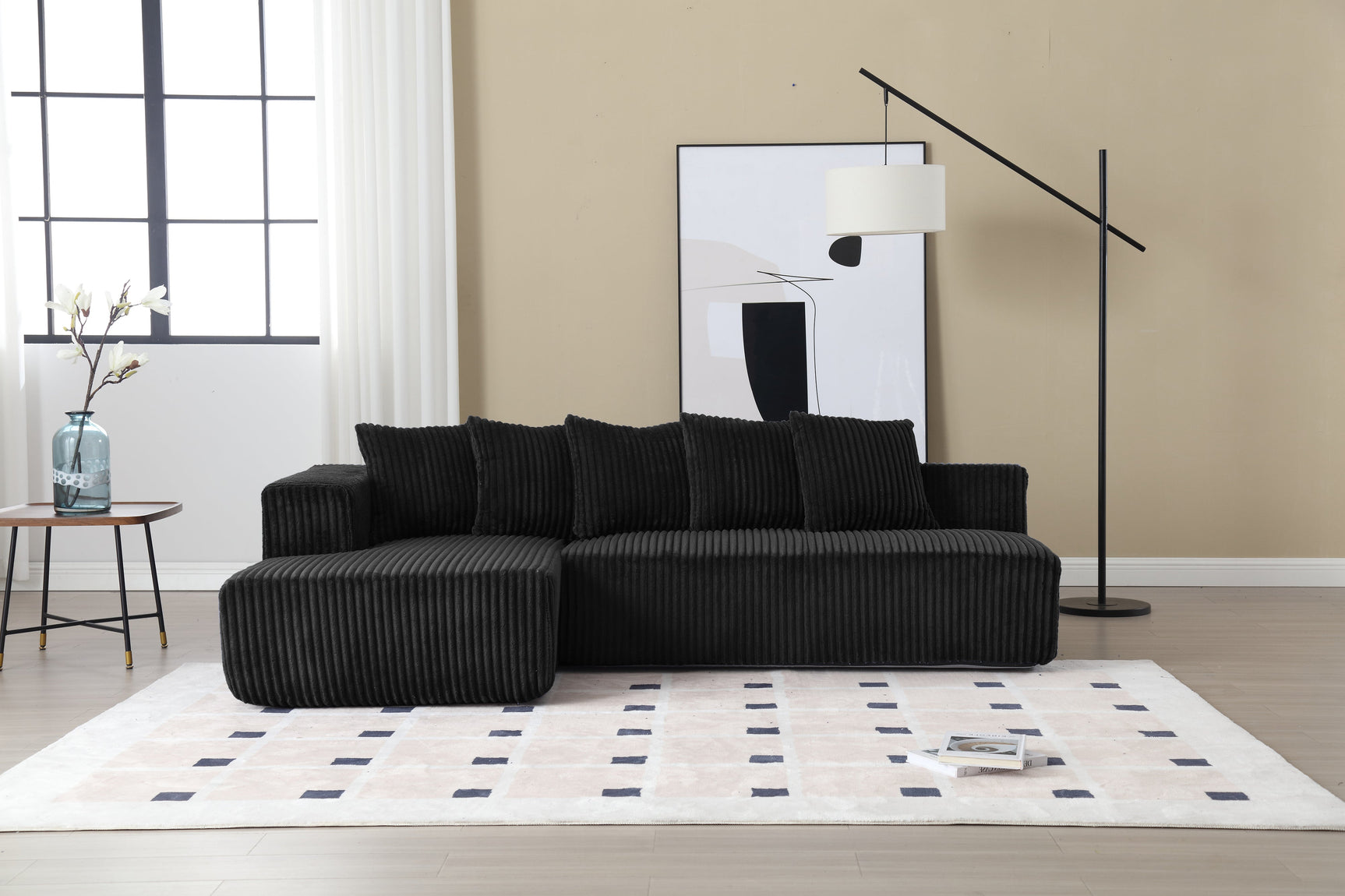 Alexus Corduroy Fabric Sectional Sofa