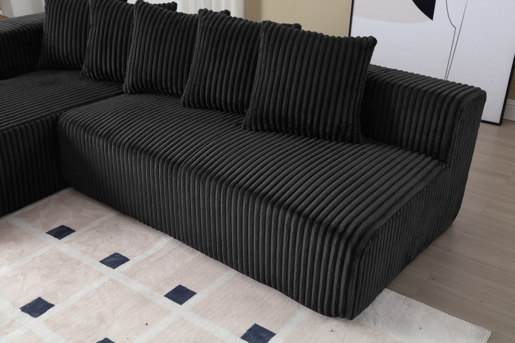 Alexus Corduroy Fabric Sectional Sofa