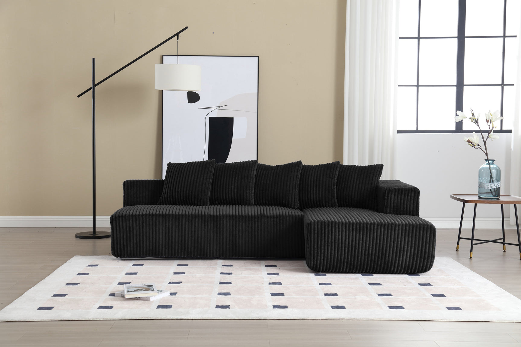 Alexus Corduroy Fabric Sectional Sofa