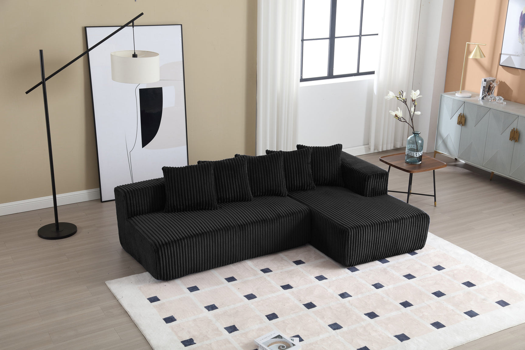 Alexus Corduroy Fabric Sectional Sofa