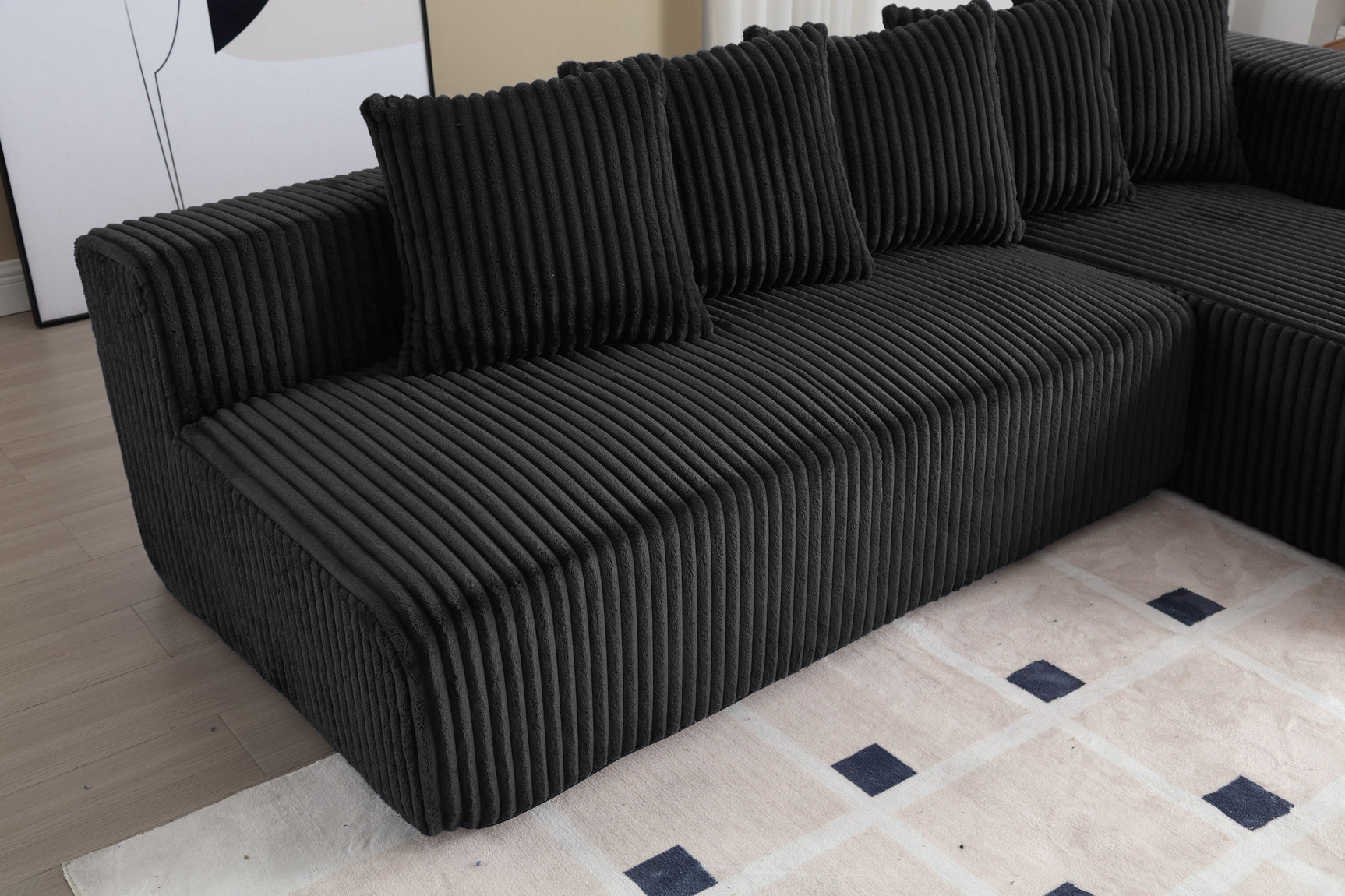 Alexus Corduroy Fabric Sectional Sofa