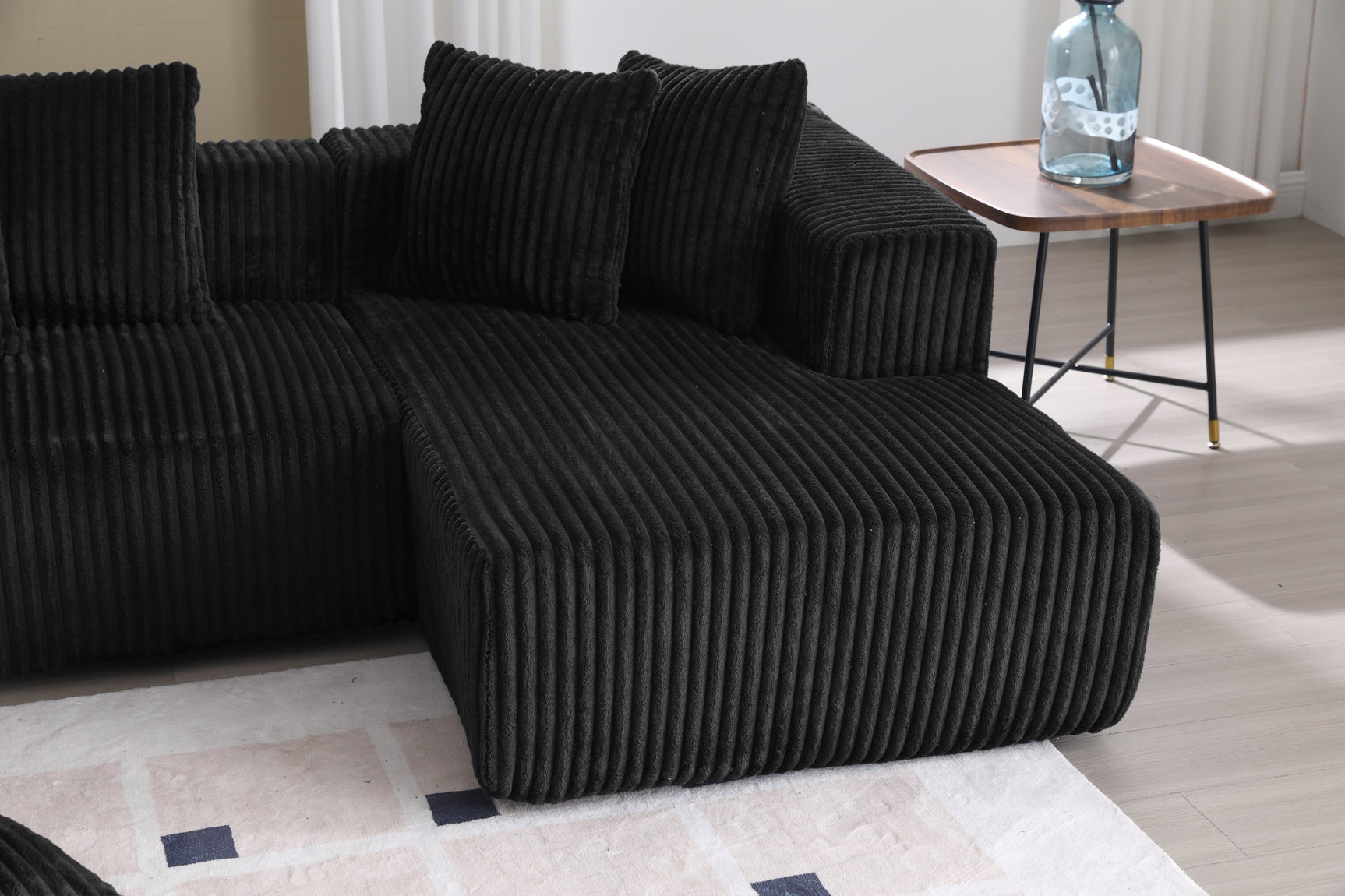 Alexus Corduroy Fabric Sectional Sofa