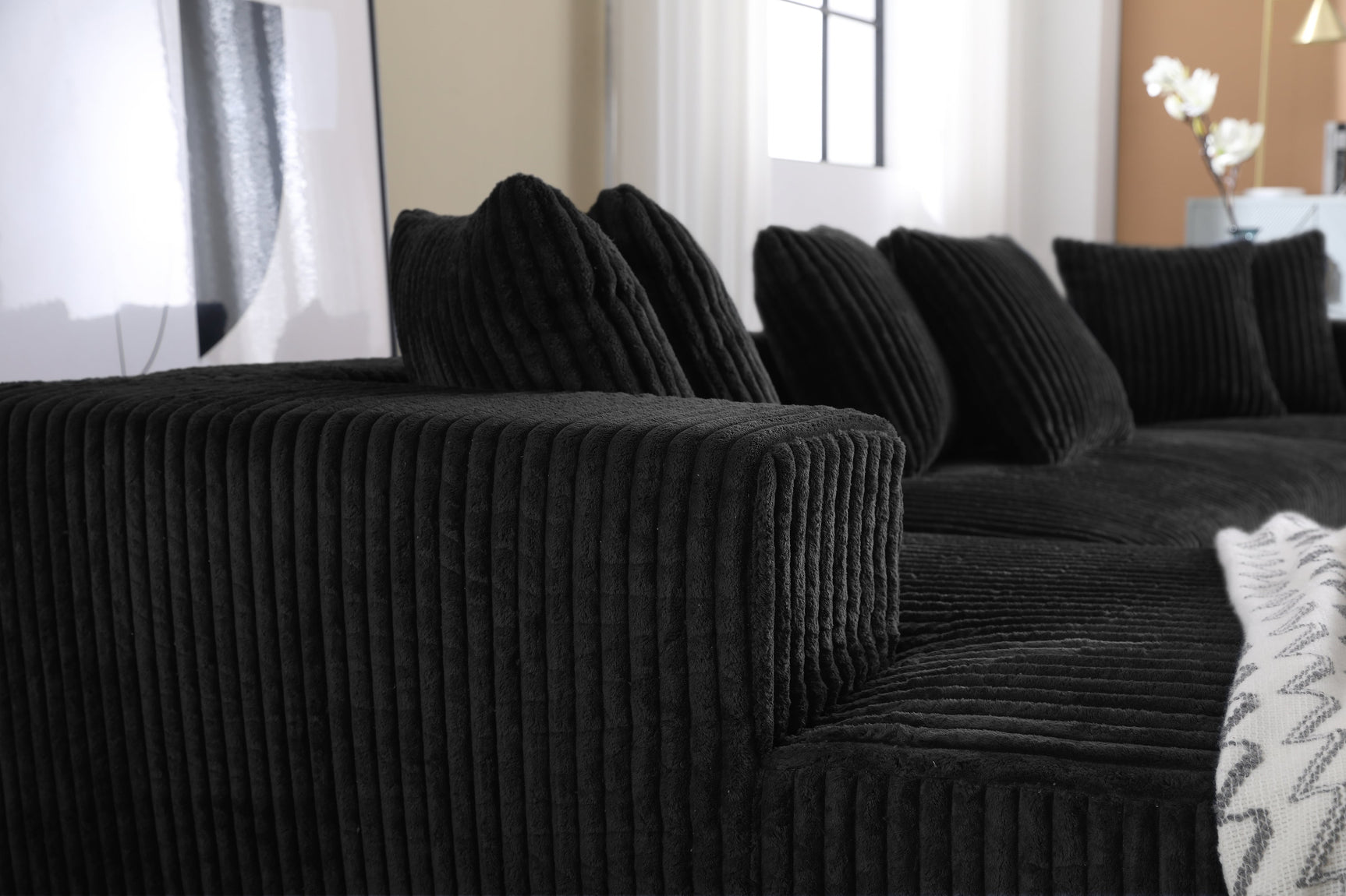 Alexus Corduroy Fabric Sectional Sofa