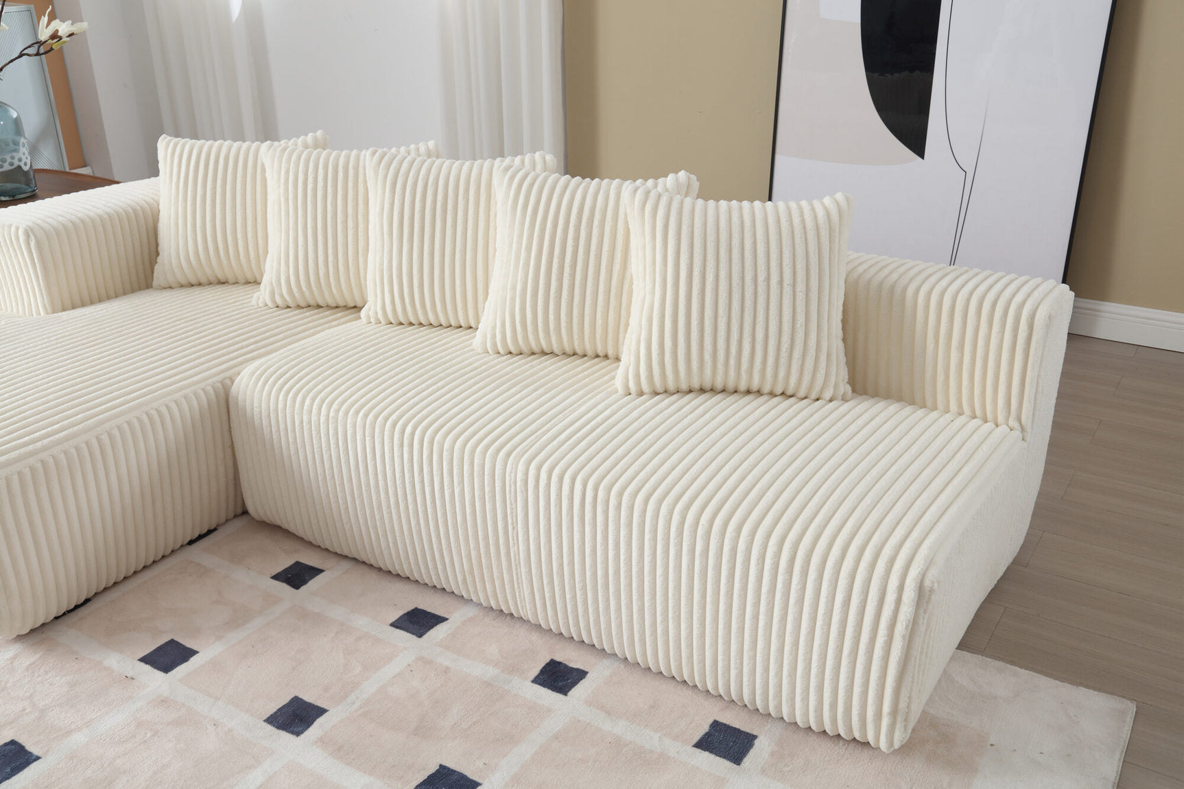 Alexus Corduroy Fabric Sectional Sofa