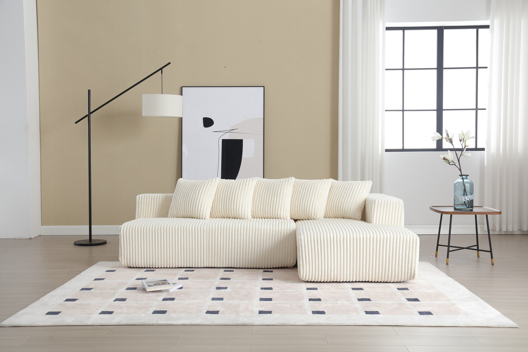 Alexus Corduroy Fabric Sectional Sofa