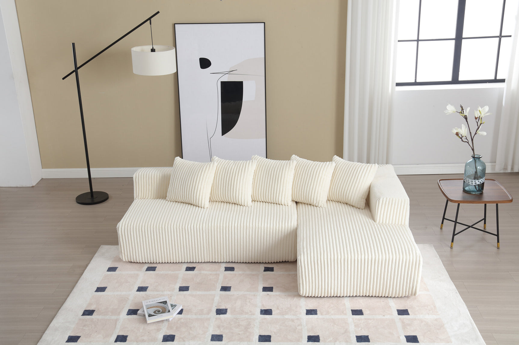 Alexus Corduroy Fabric Sectional Sofa