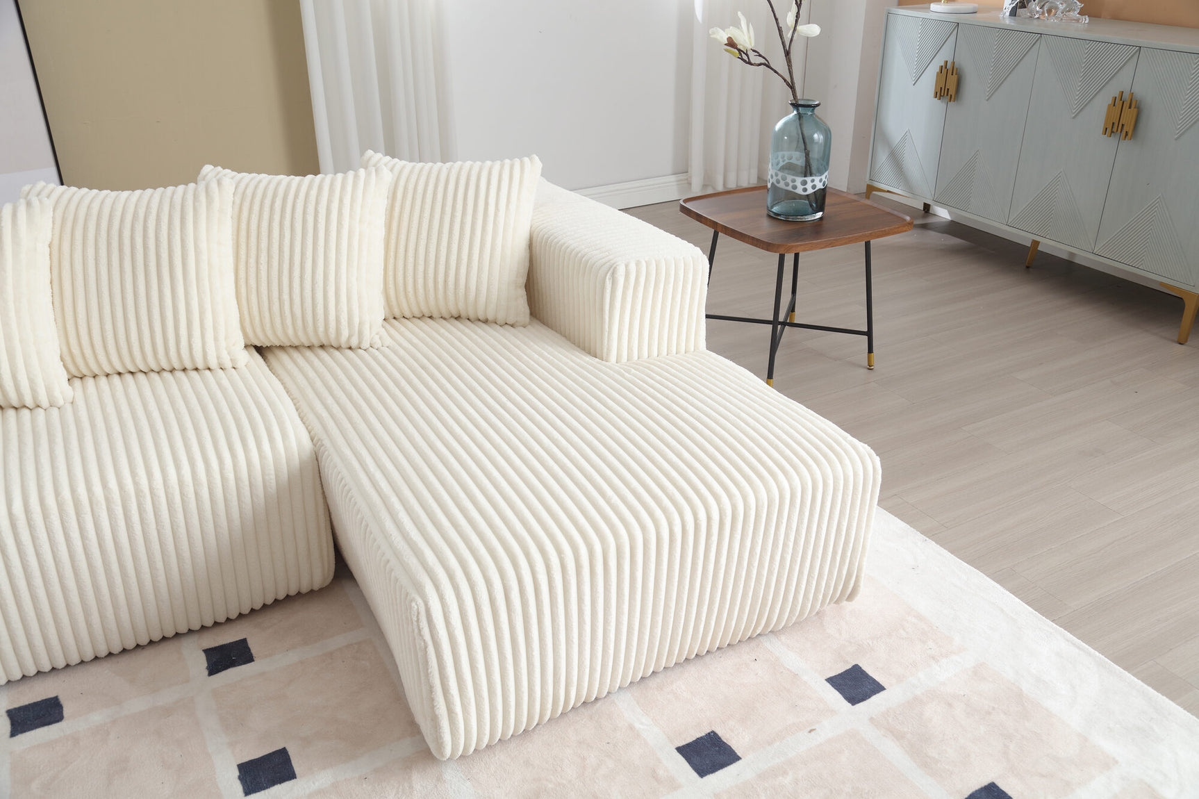 Alexus Corduroy Fabric Sectional Sofa