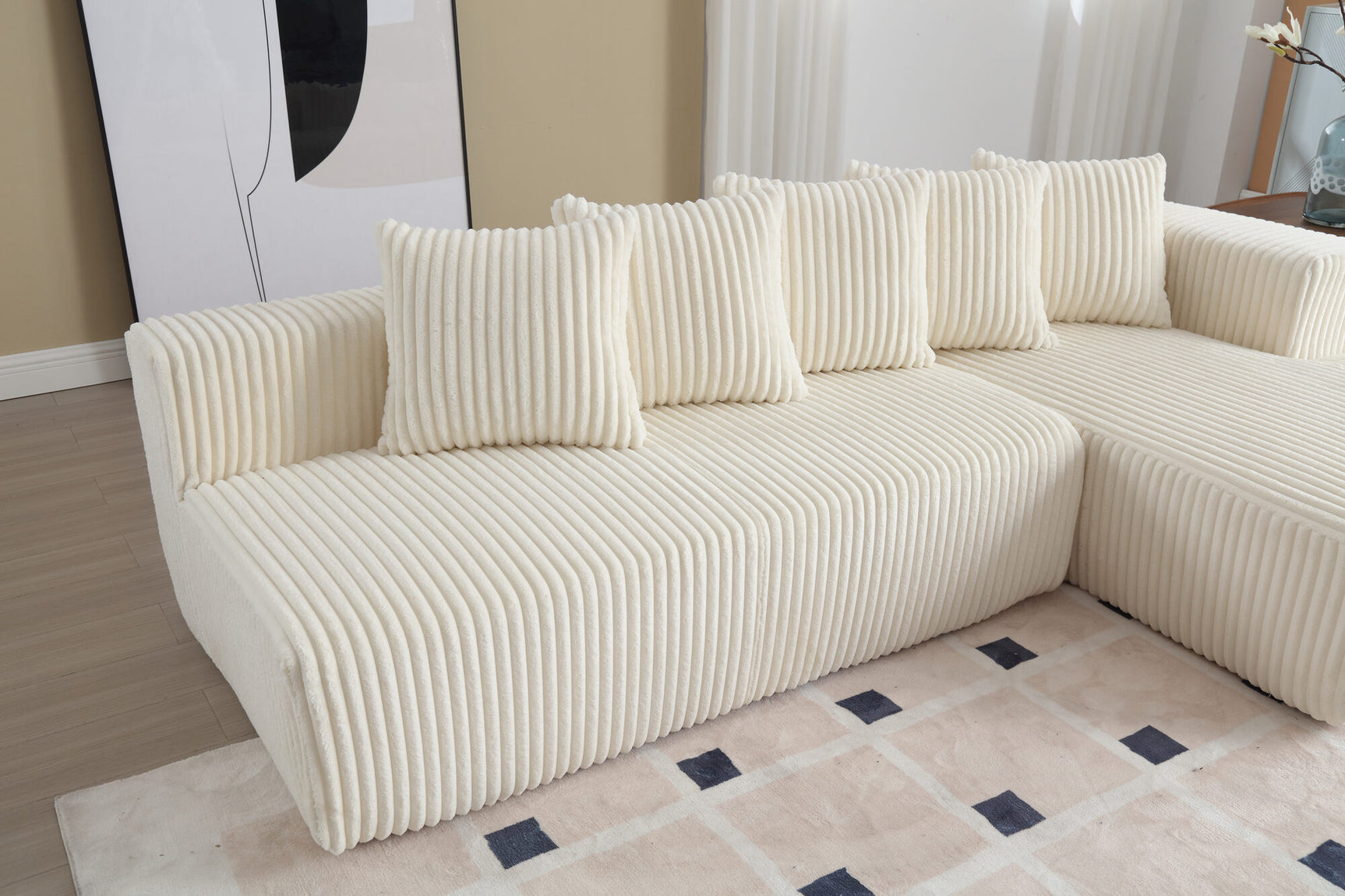 Alexus Corduroy Fabric Sectional Sofa