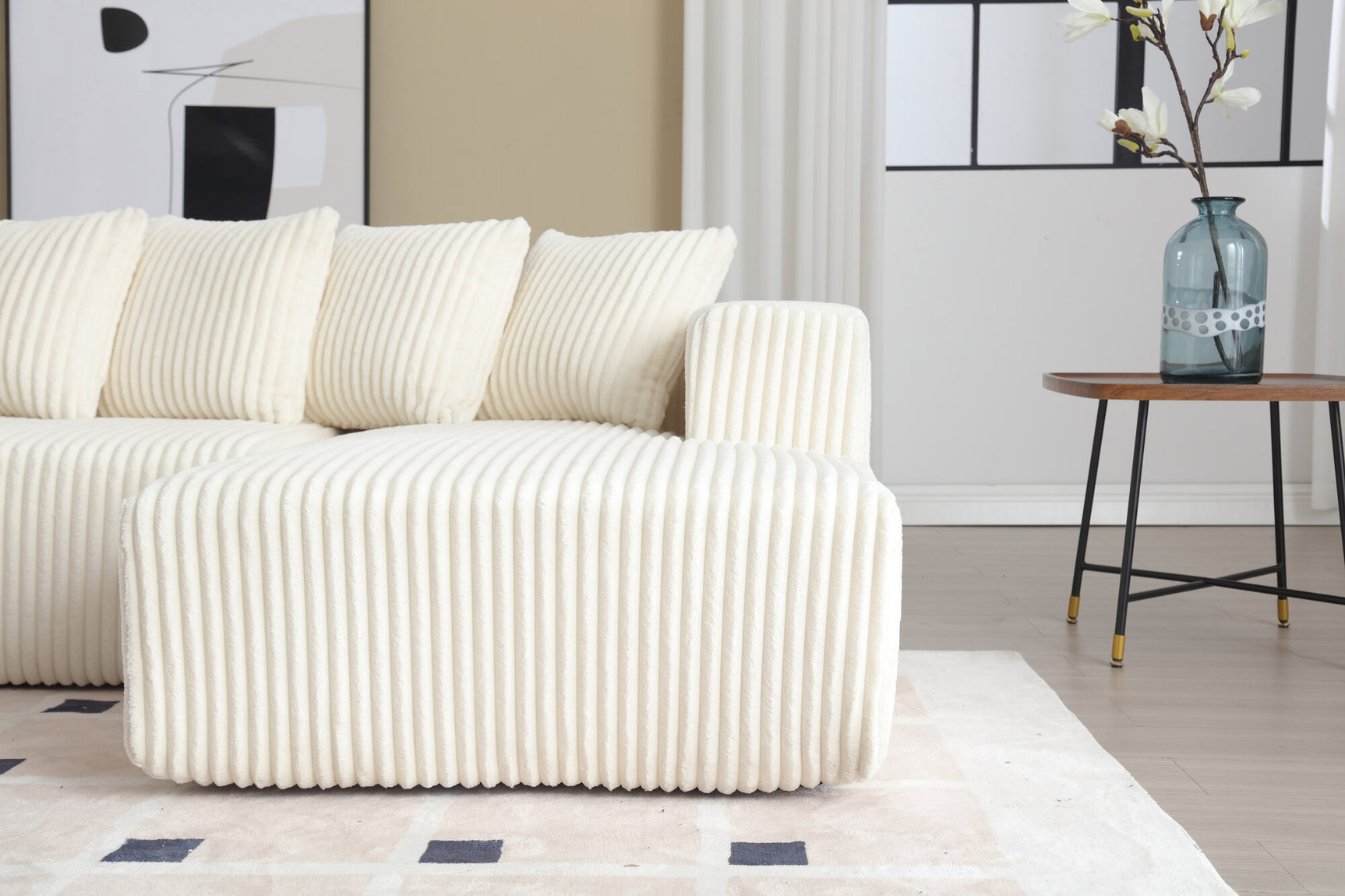 Alexus Corduroy Fabric Sectional Sofa