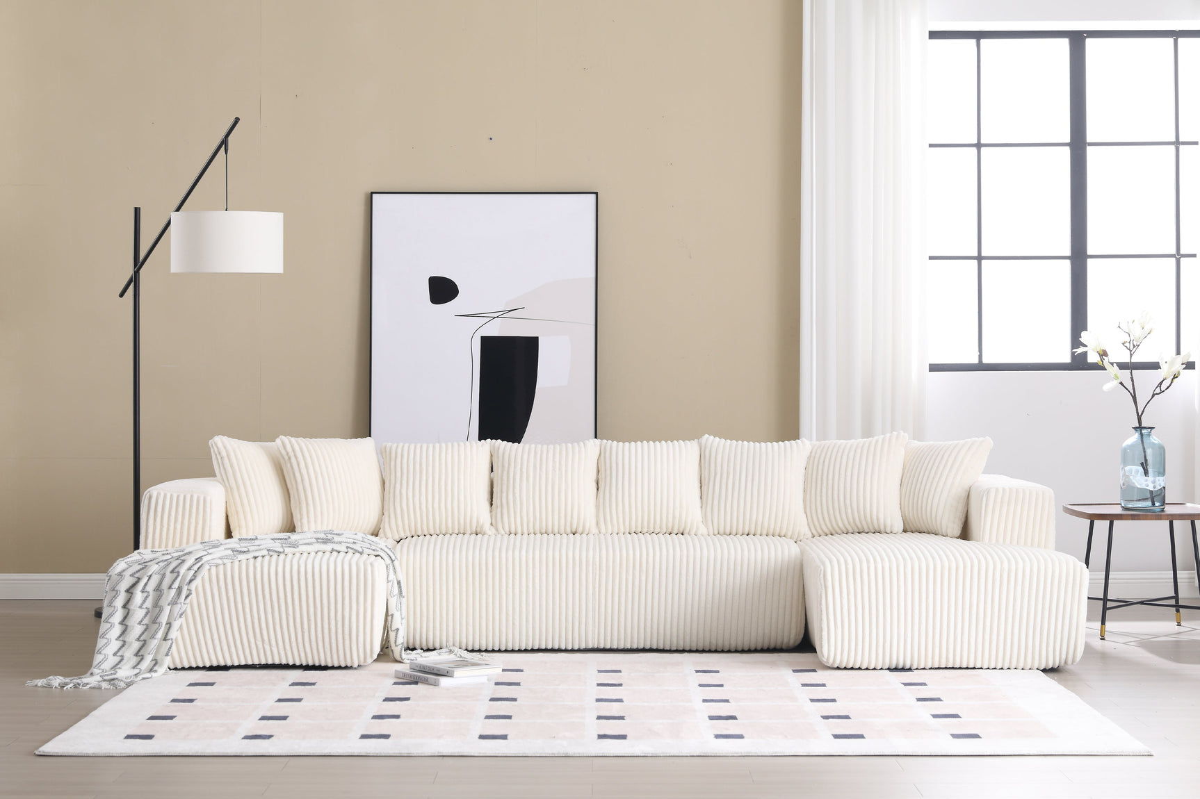 Alexus Corduroy Fabric Sectional Sofa