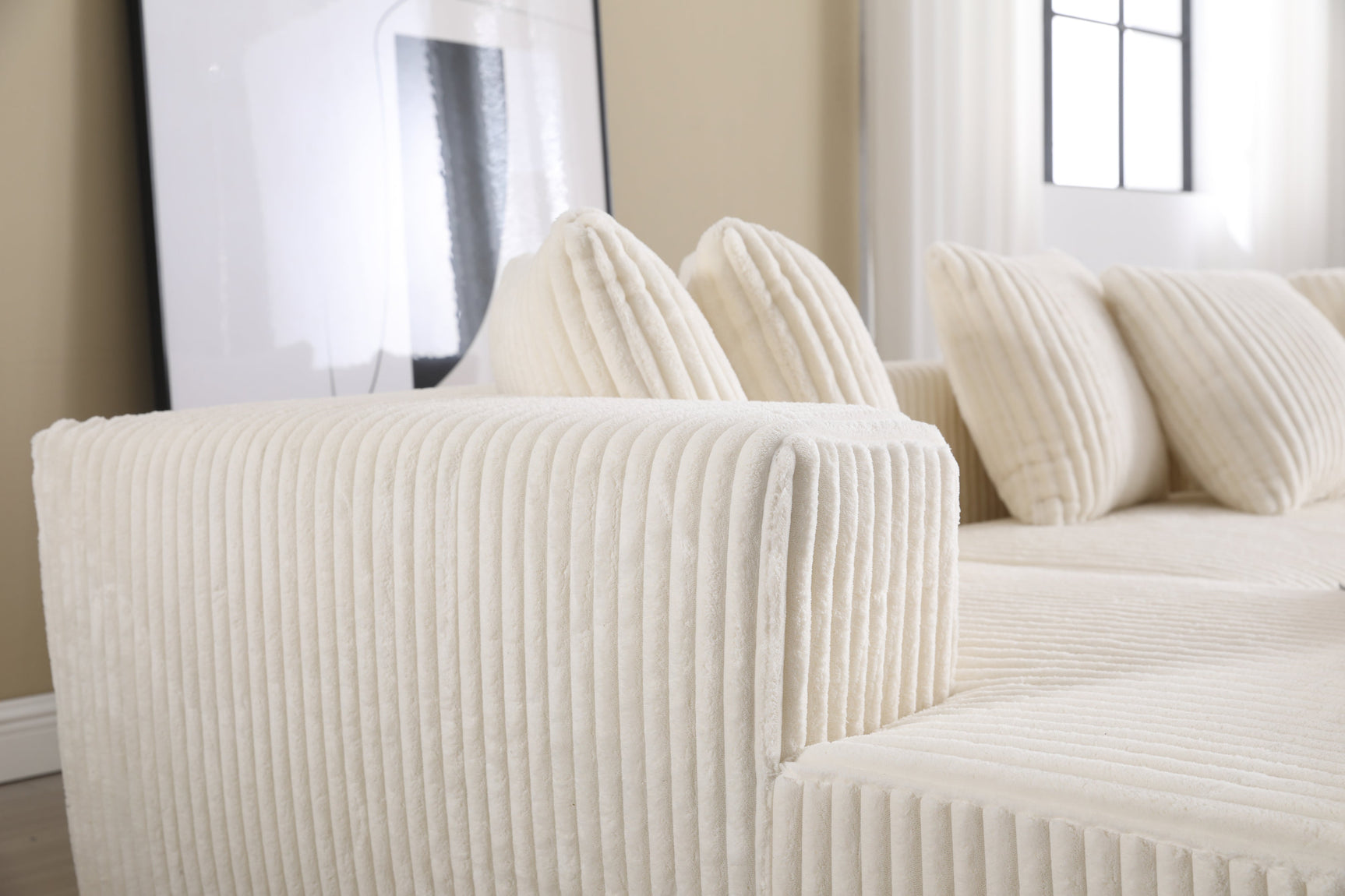 Alexus Corduroy Fabric Sectional Sofa