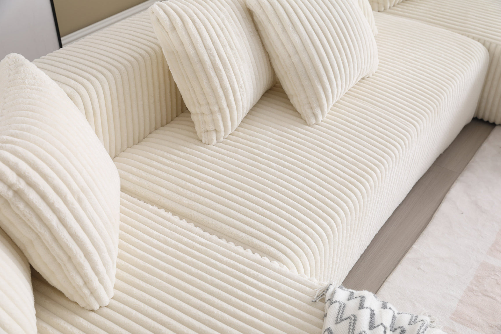 Alexus Corduroy Fabric Sectional Sofa