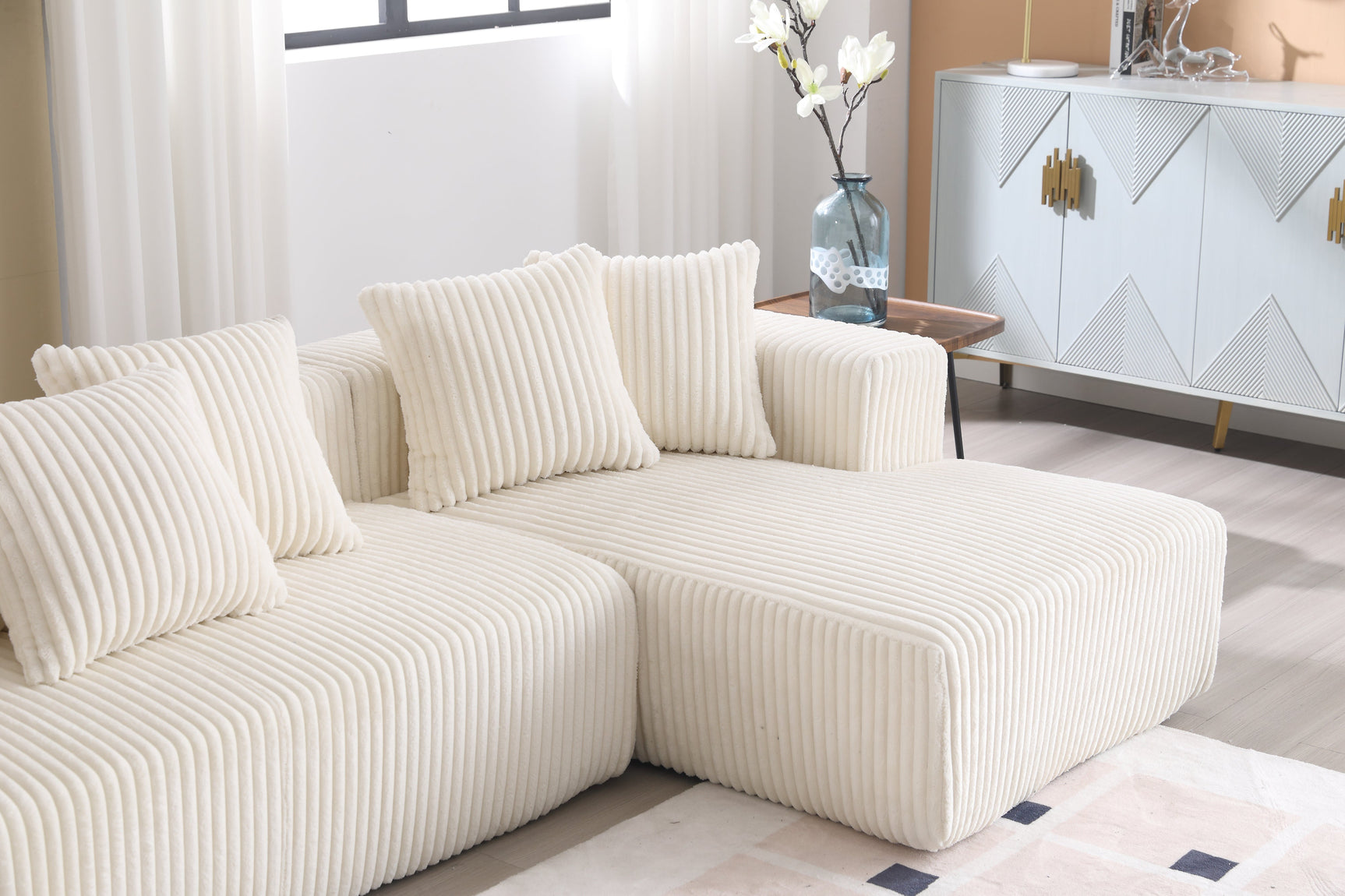 Alexus Corduroy Fabric Sectional Sofa