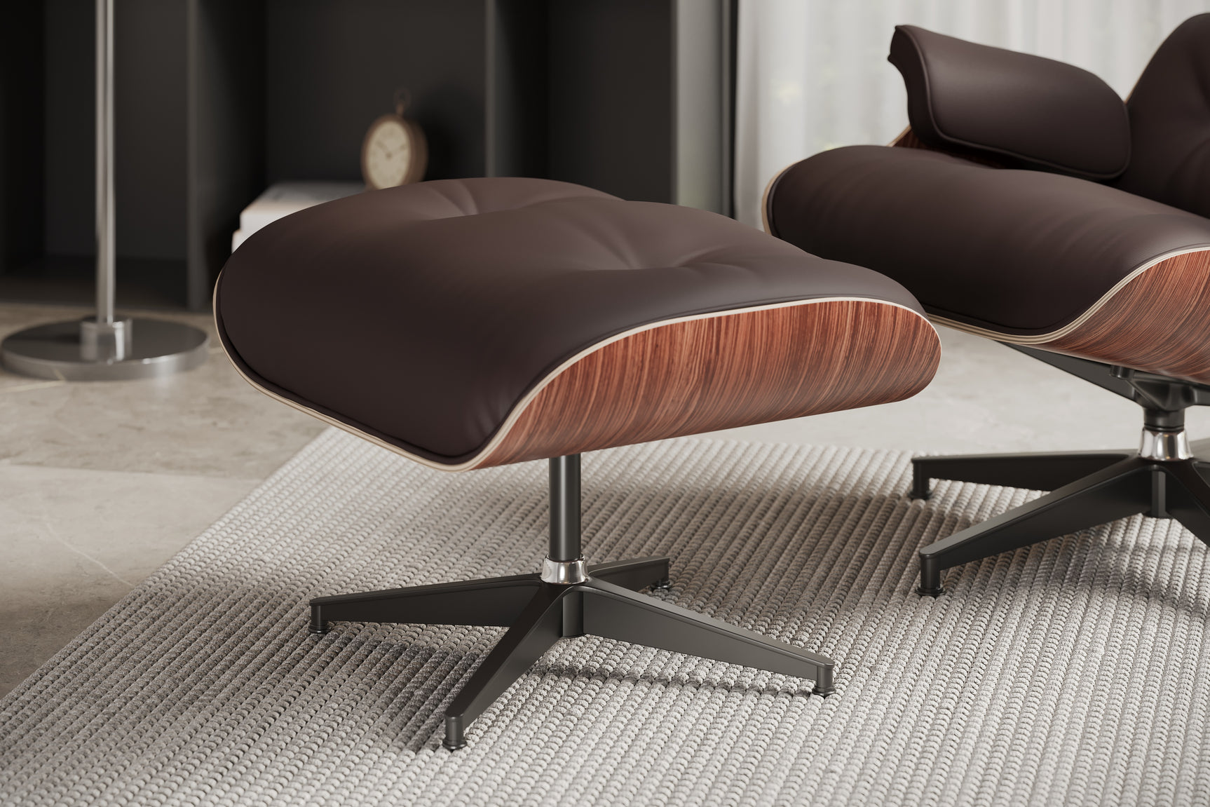 Armoni Leather Lounge Chair & Ottoman