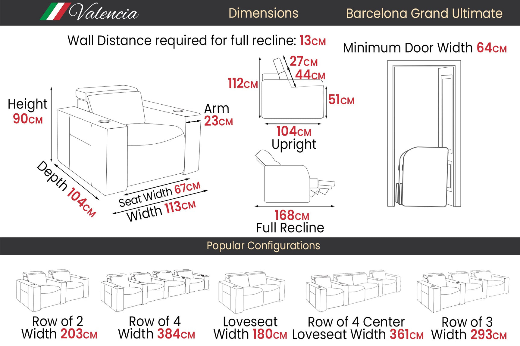 Barcelona Grand Ultimate Cinema Seating – Premium Recliner Seating & Cinema Sofa