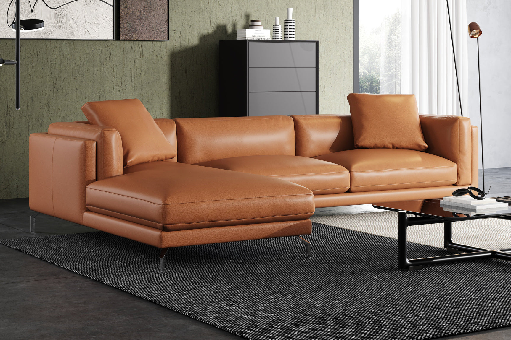 Zadar Leather Sectional Sofa