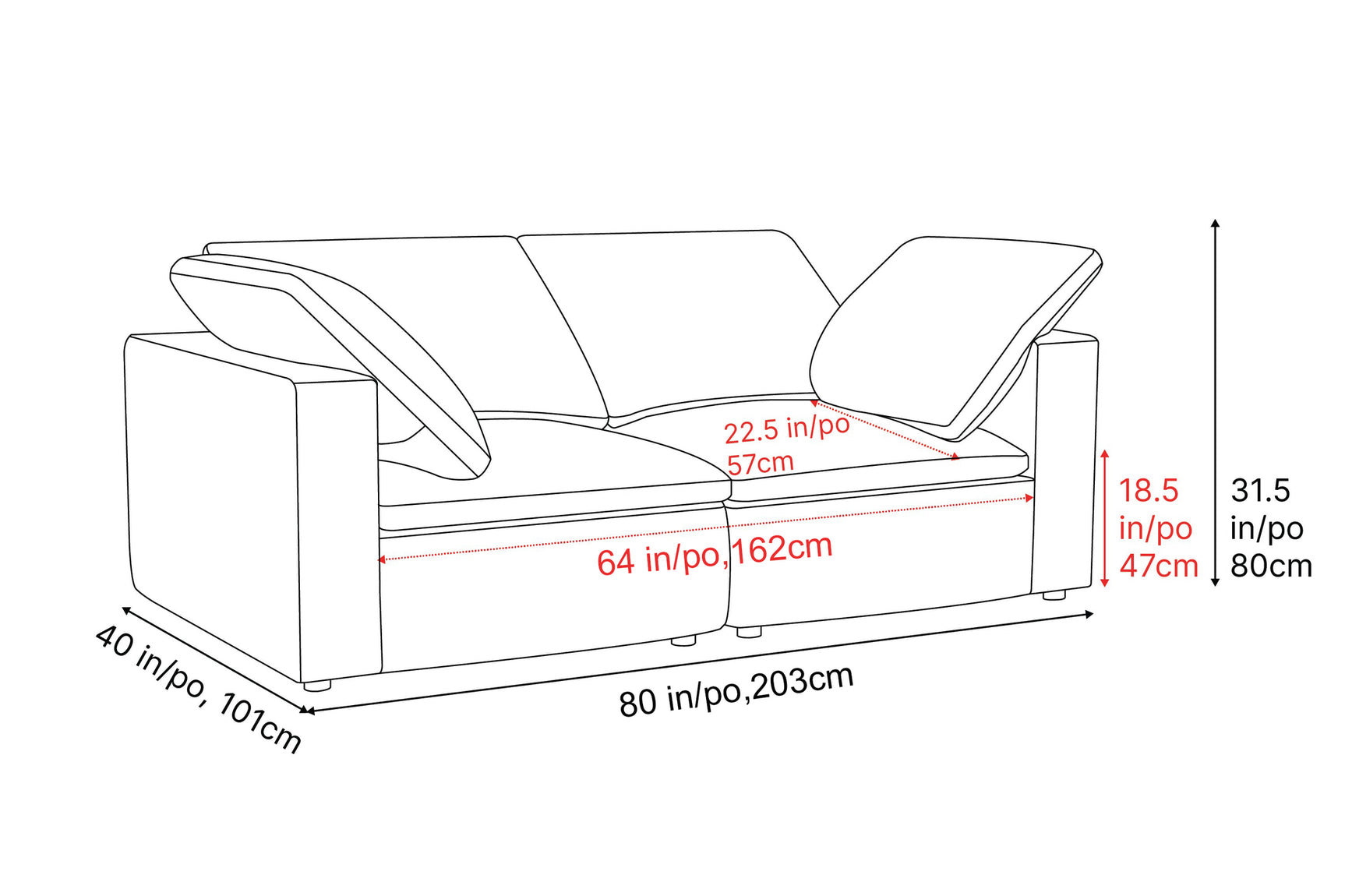 Claire Leather Modular Sofa