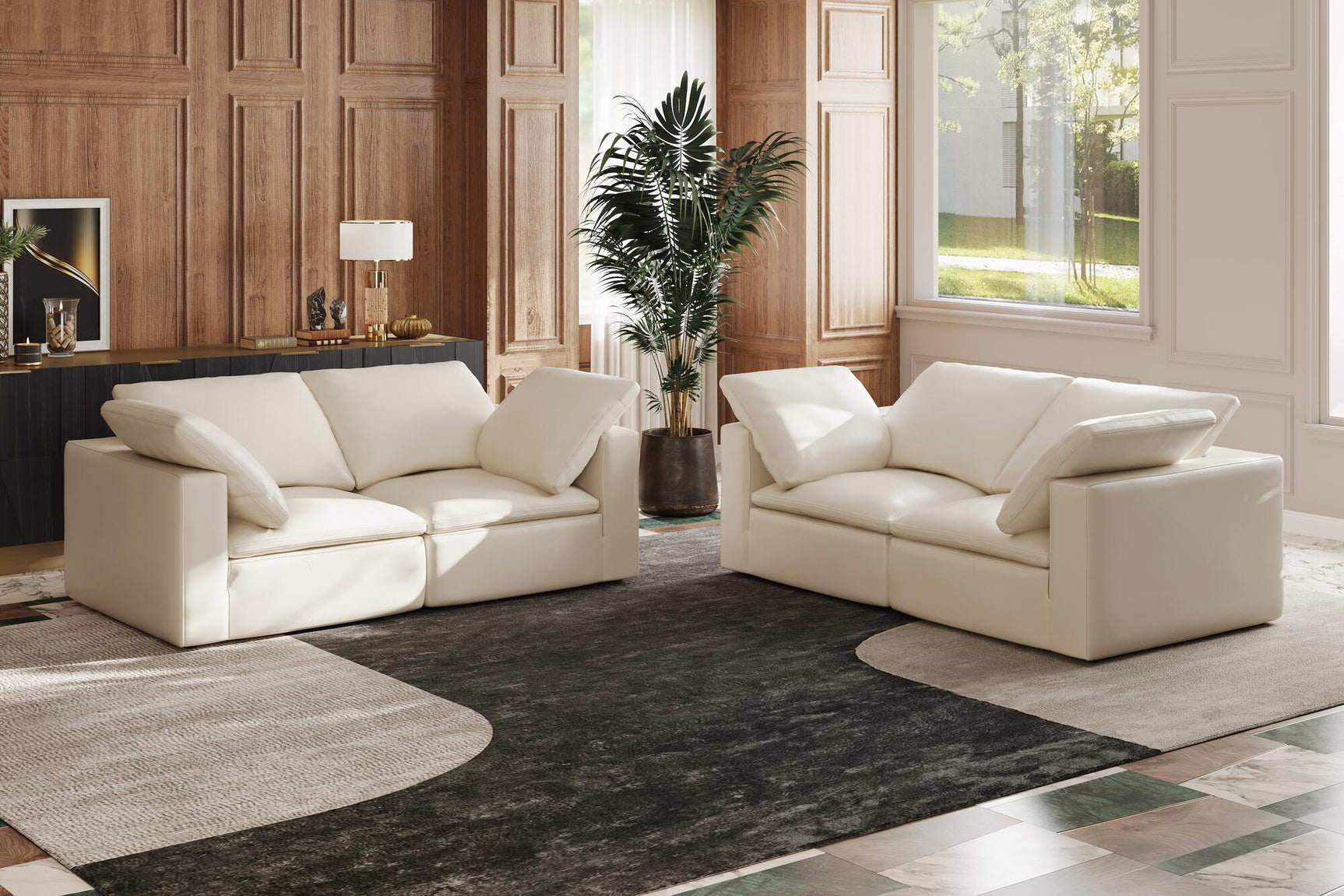 Claire Leather Modular Sofa