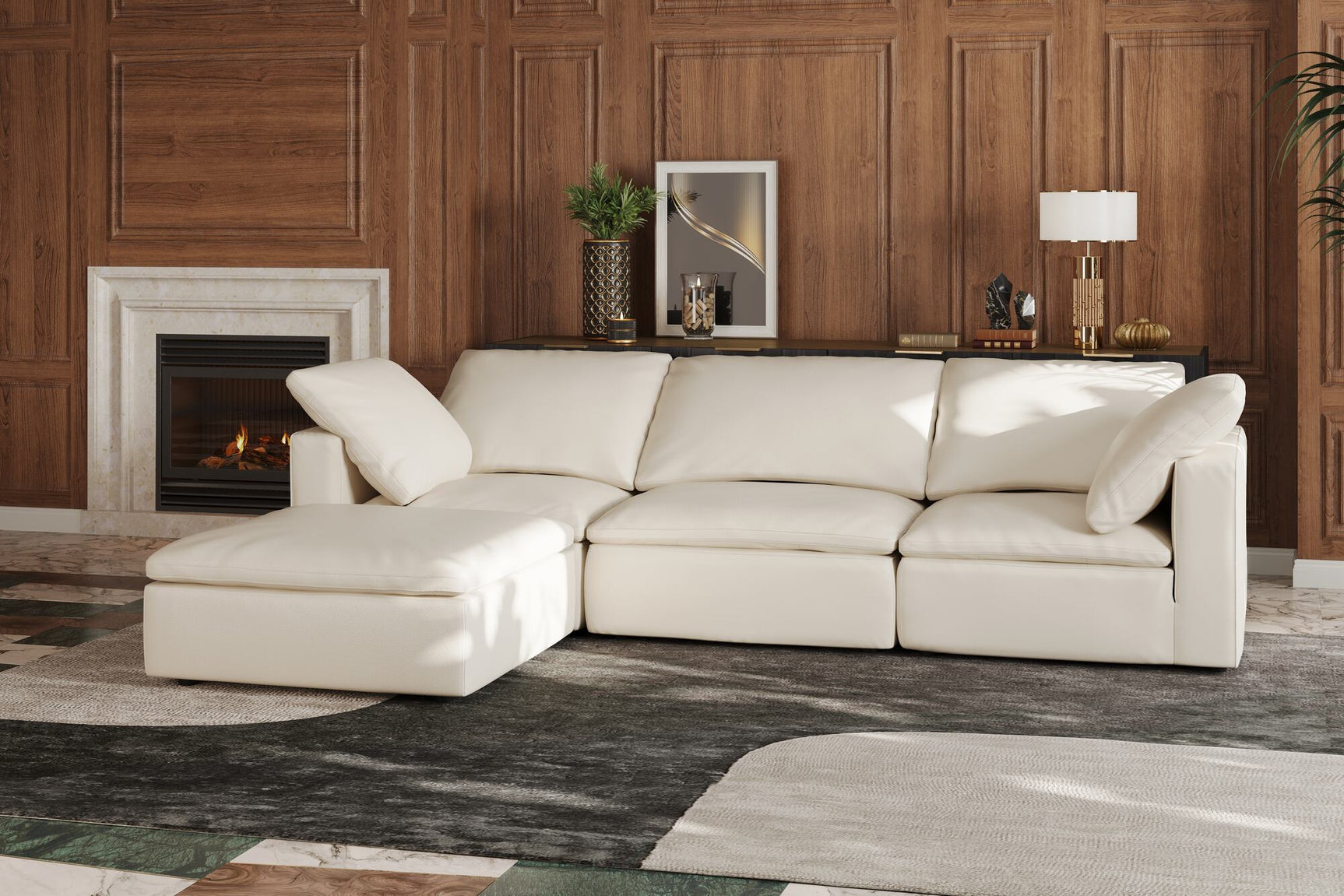 Claire Leather Modular Sofa