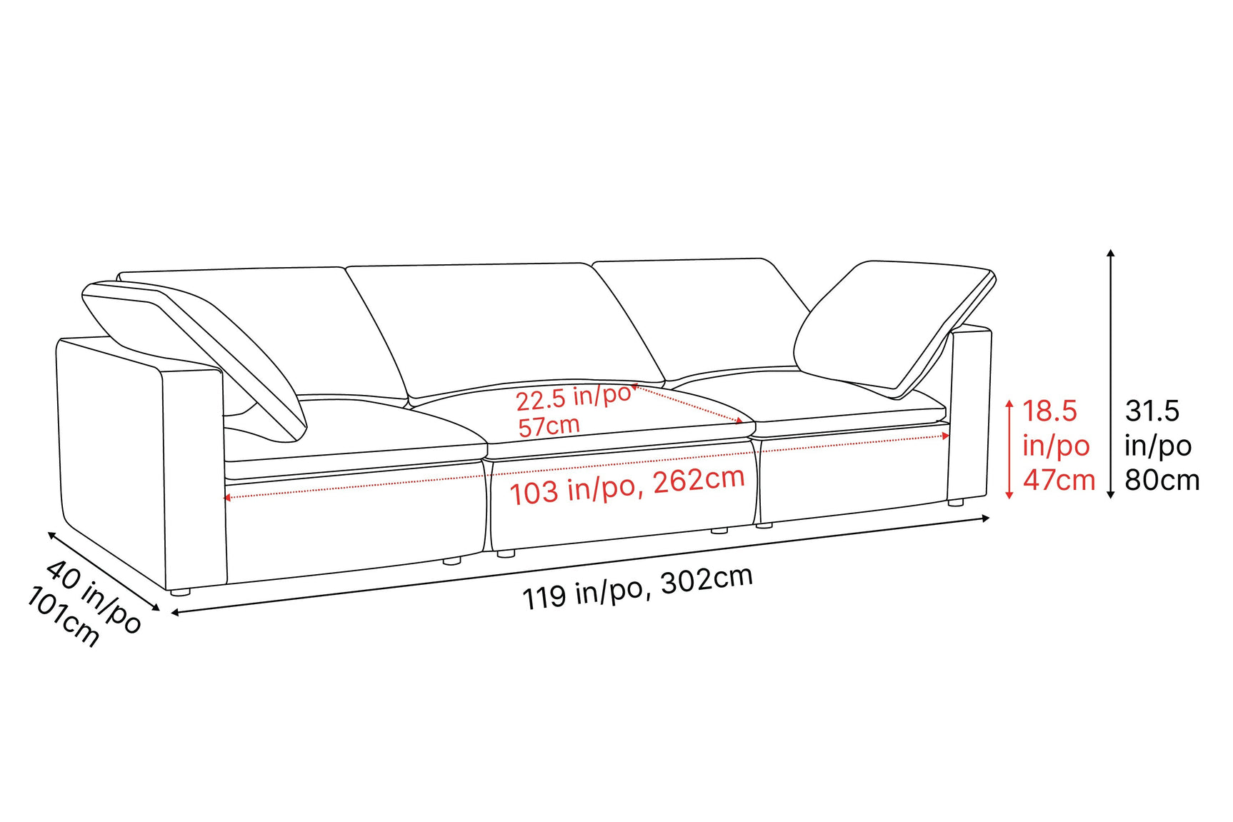 Claire Leather Modular Sofa
