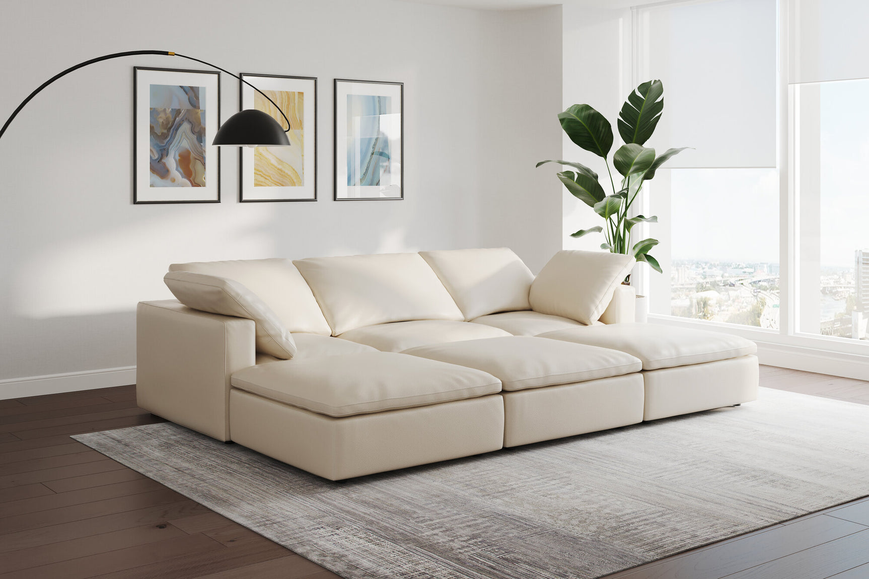 Claire Leather Modular Sofa