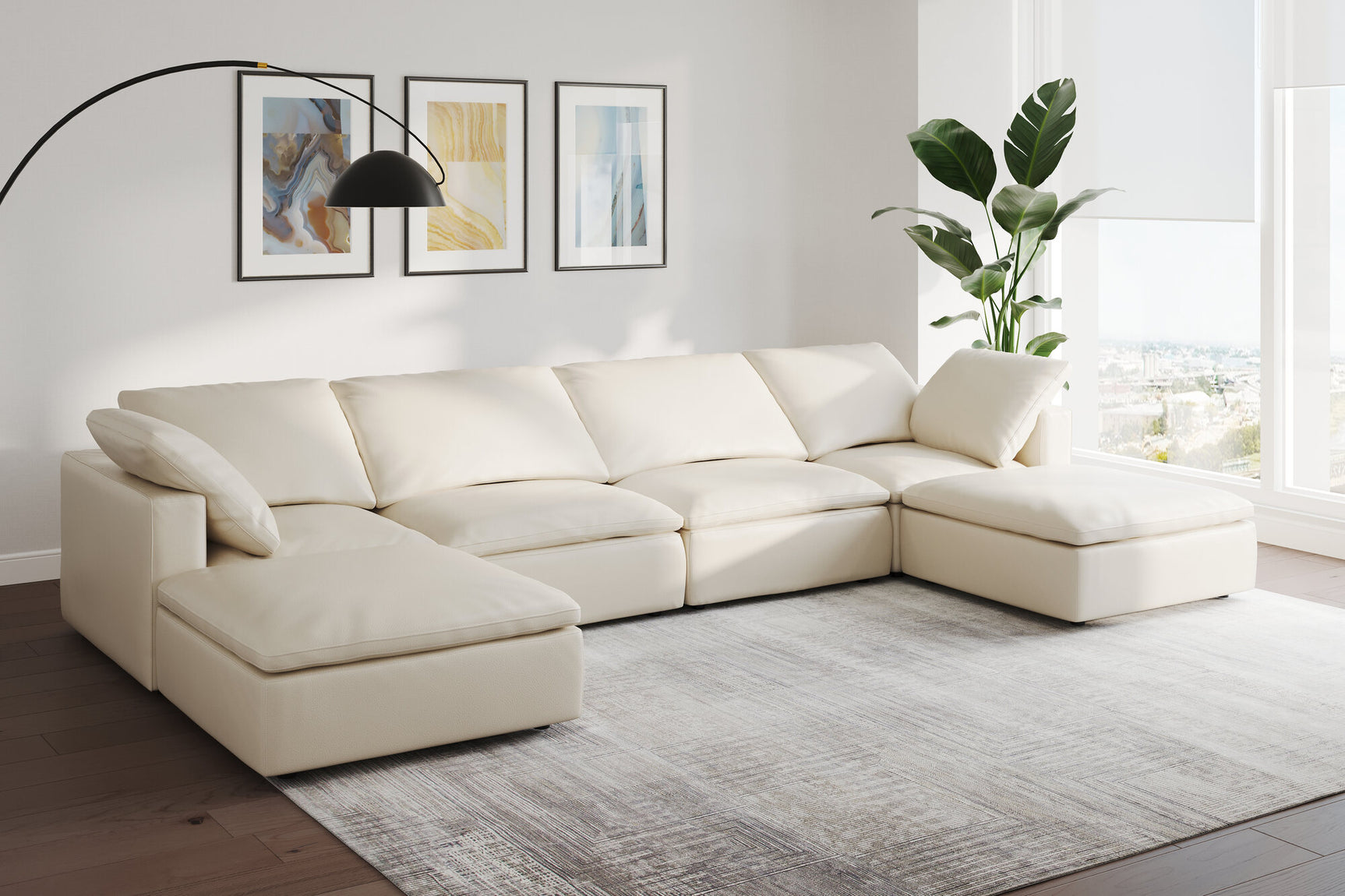 Claire Leather Modular Sofa