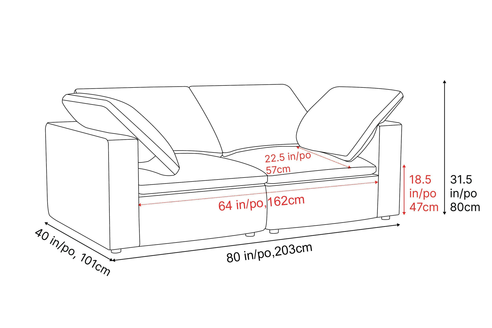 Claire Leather Modular Sofa