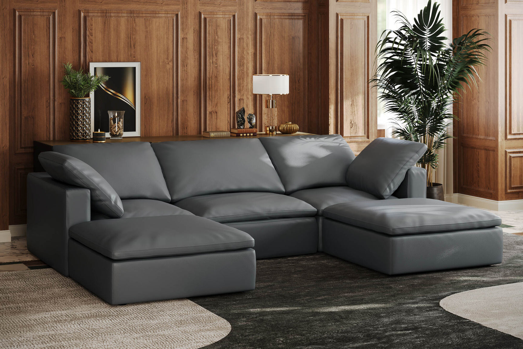 Claire Leather Modular Sofa