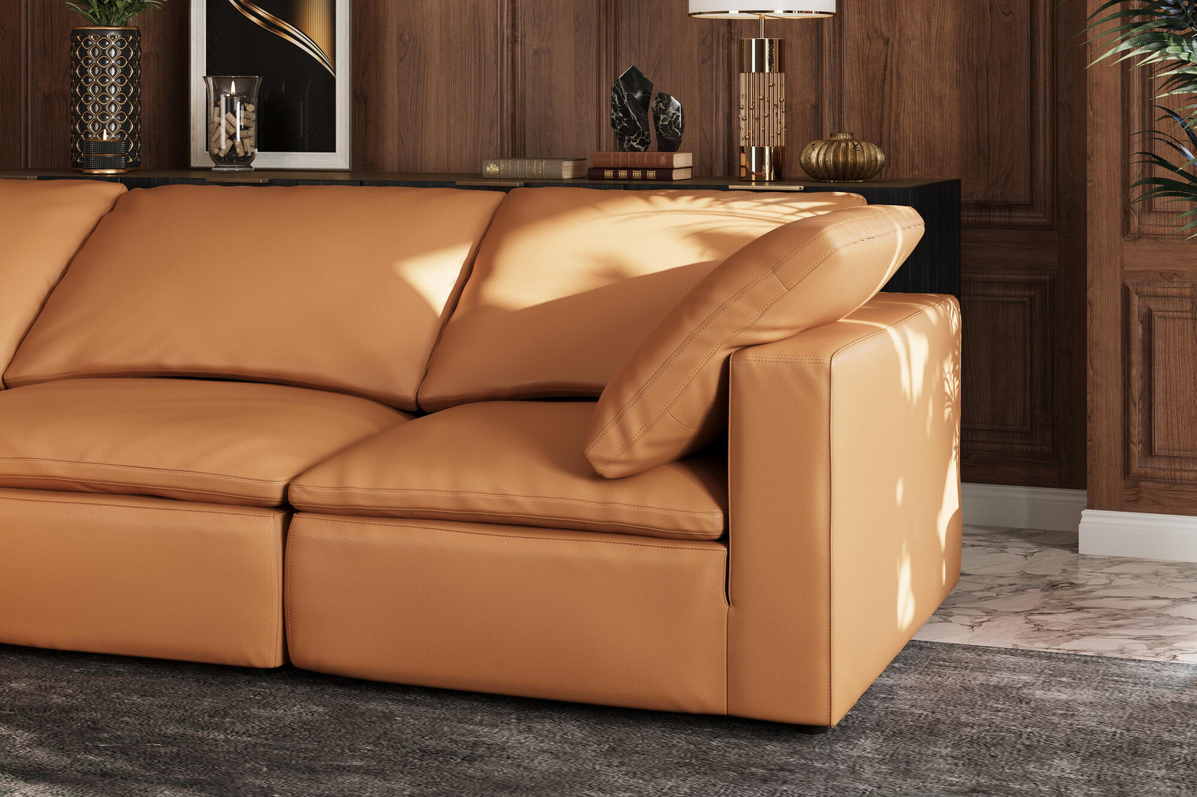 Claire Leather Modular Sofa