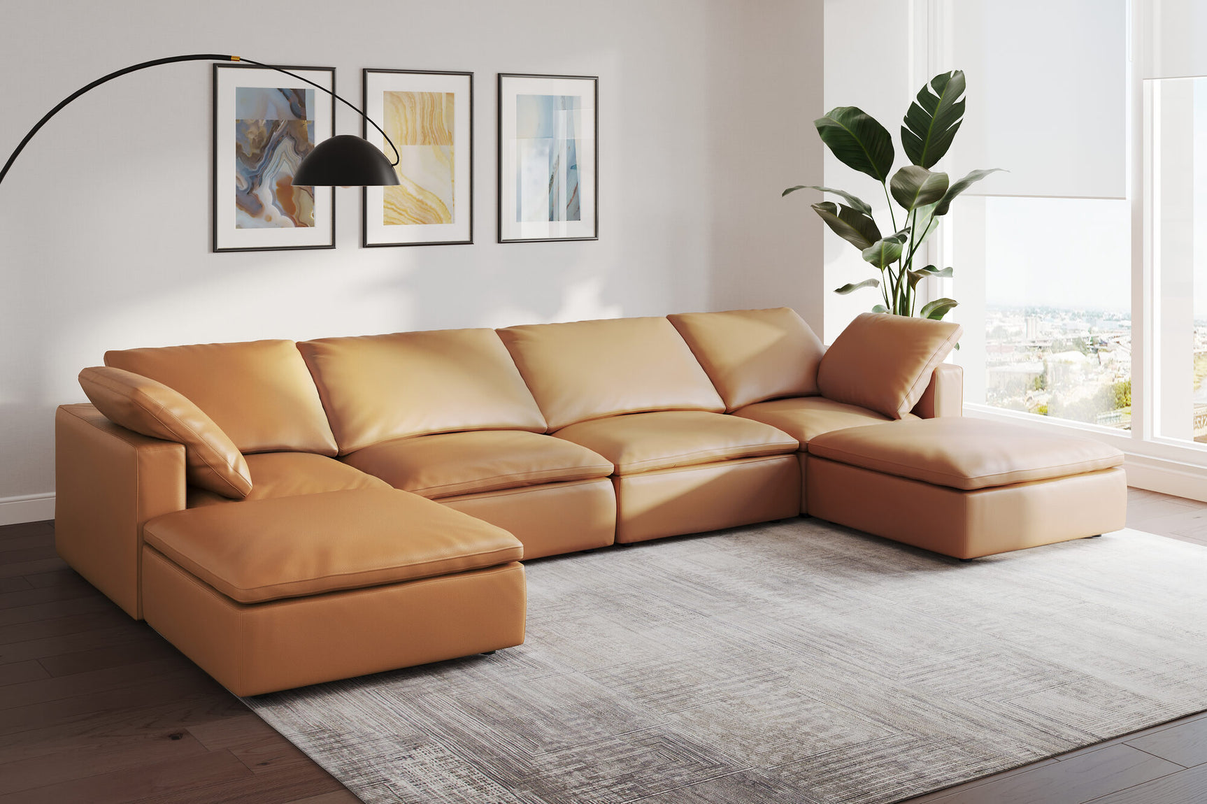 Claire Leather Modular Sofa