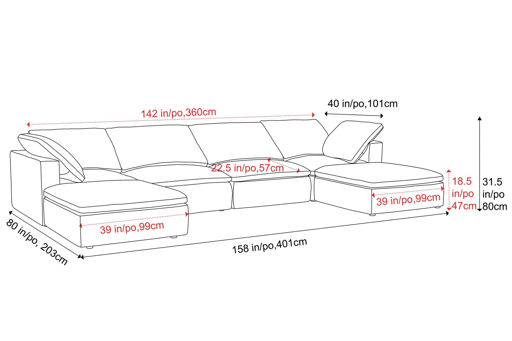Claire Leather Modular Sofa